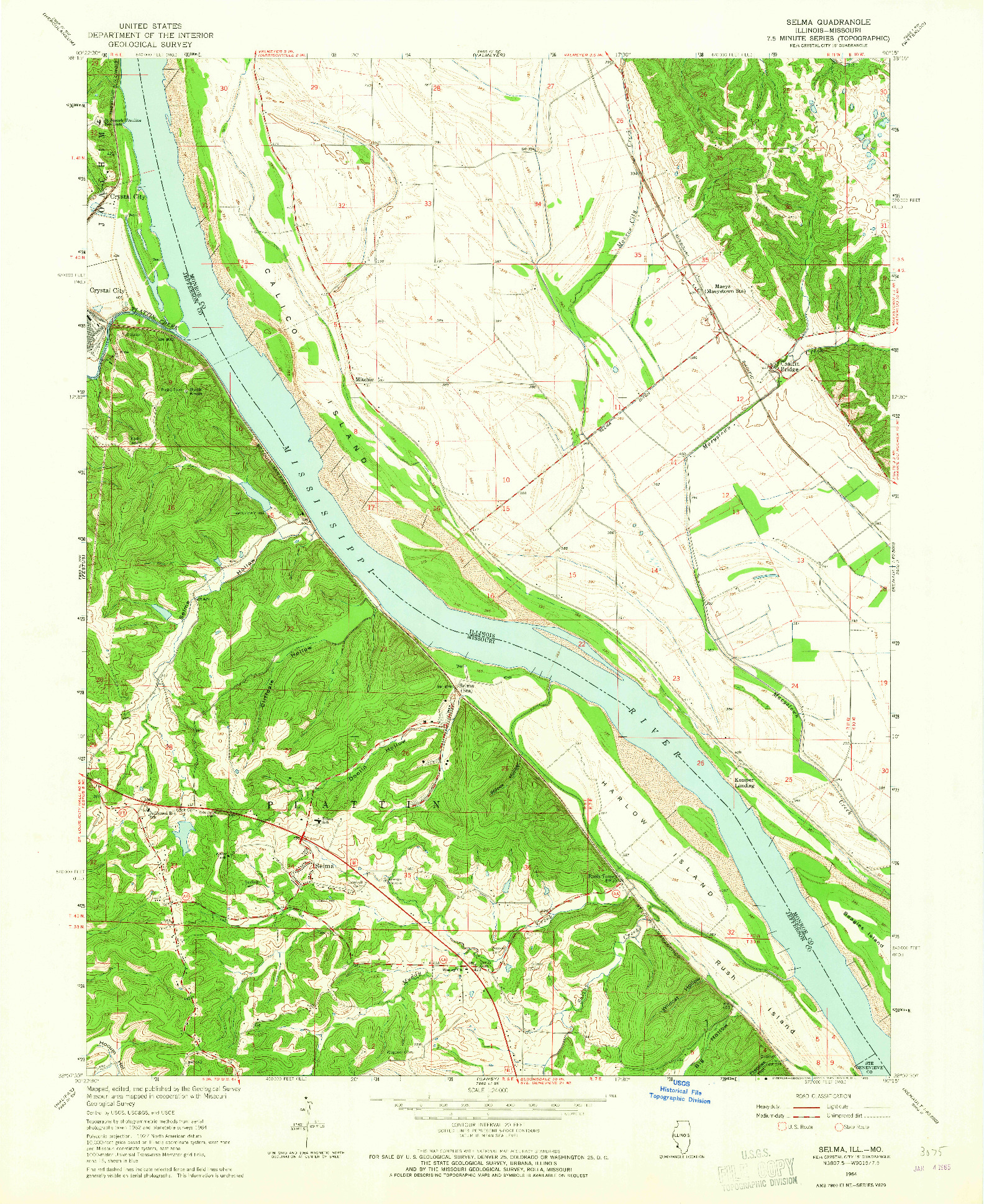 USGS 1:24000-SCALE QUADRANGLE FOR SELMA, IL 1964