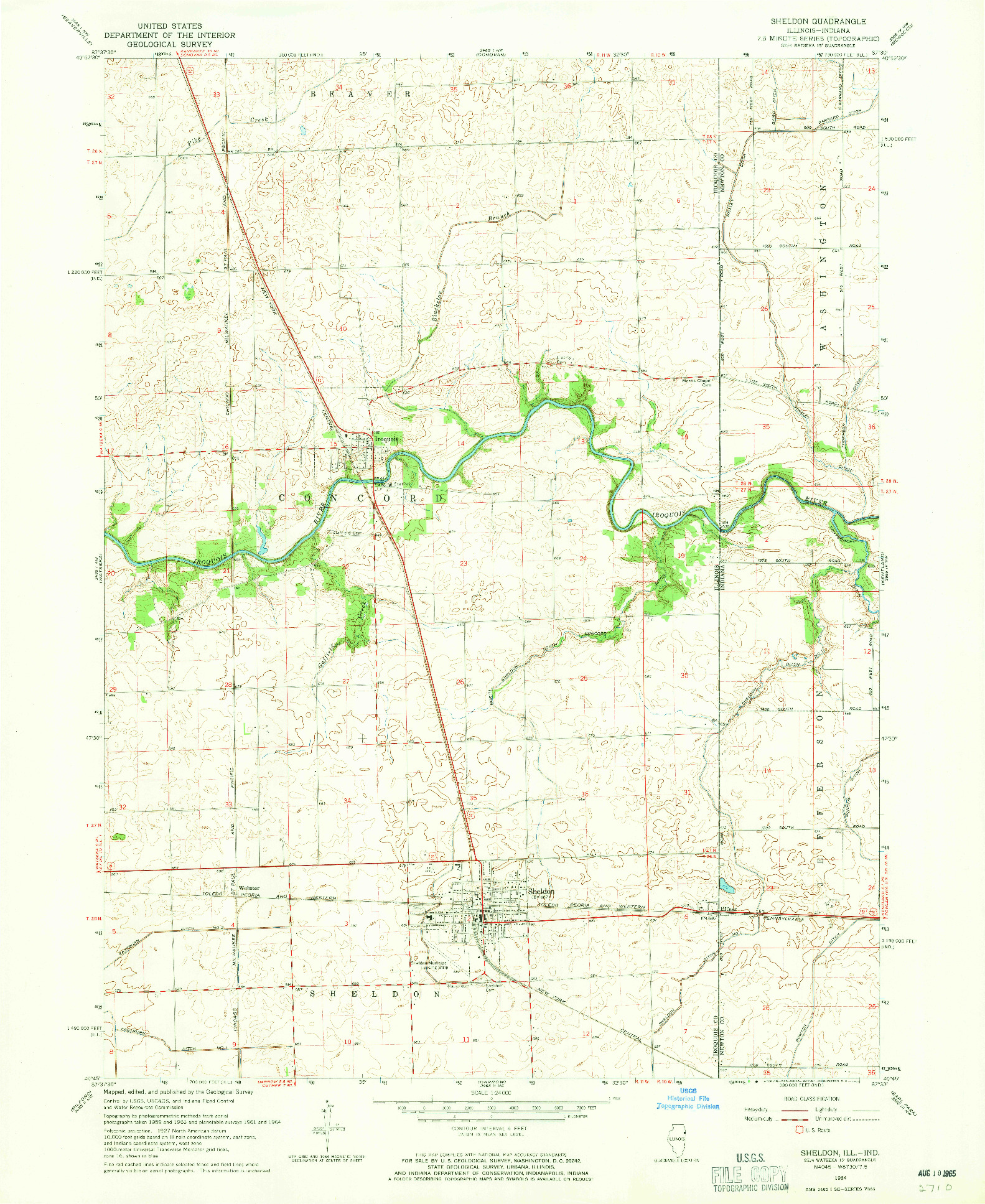USGS 1:24000-SCALE QUADRANGLE FOR SHELDON, IL 1964