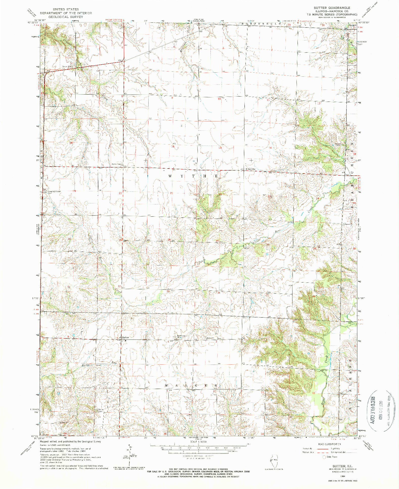 USGS 1:24000-SCALE QUADRANGLE FOR SUTTER, IL 1964