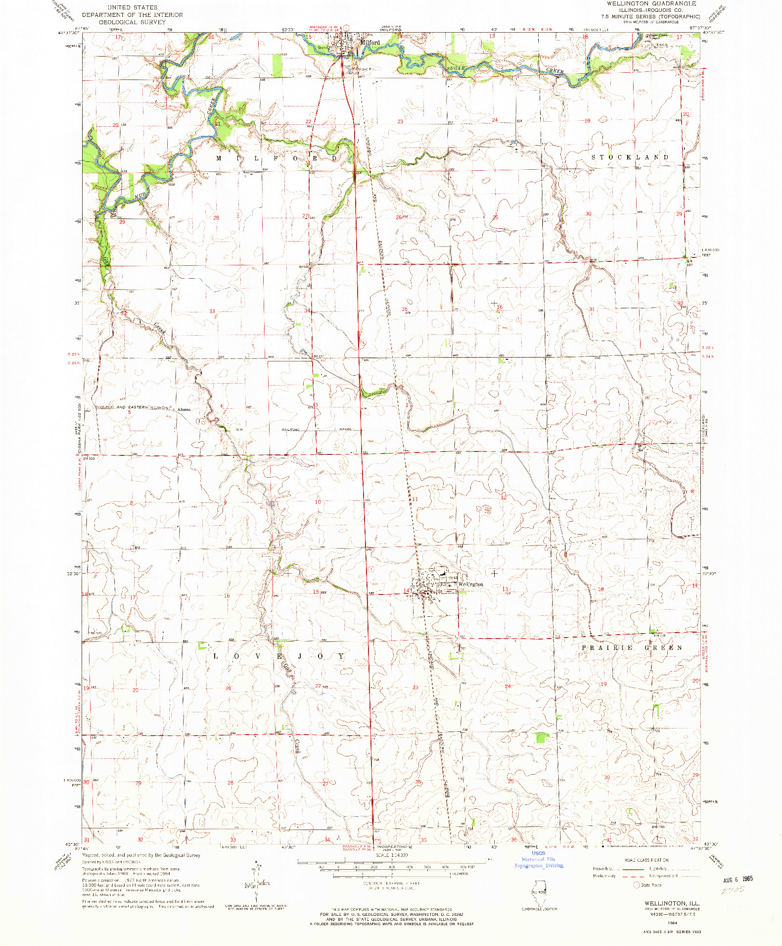 USGS 1:24000-SCALE QUADRANGLE FOR WELLINGTON, IL 1964