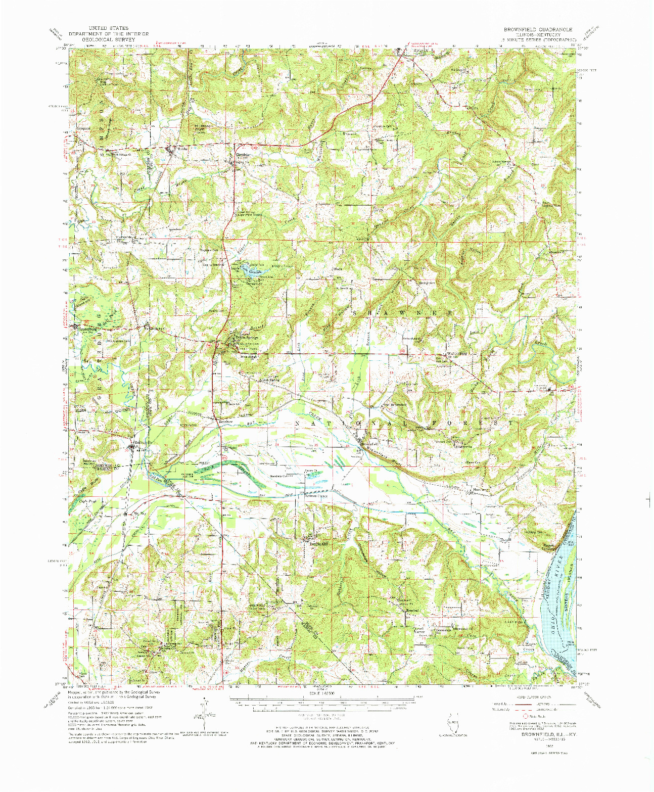 USGS 1:62500-SCALE QUADRANGLE FOR BROWNFIELD, IL 1962