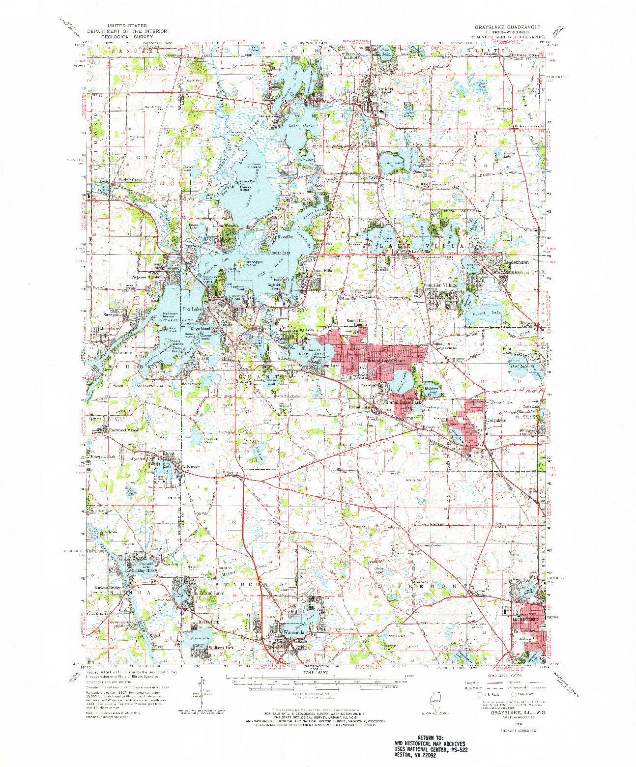 USGS 1:62500-SCALE QUADRANGLE FOR GRAYSLAKE, IL 1960