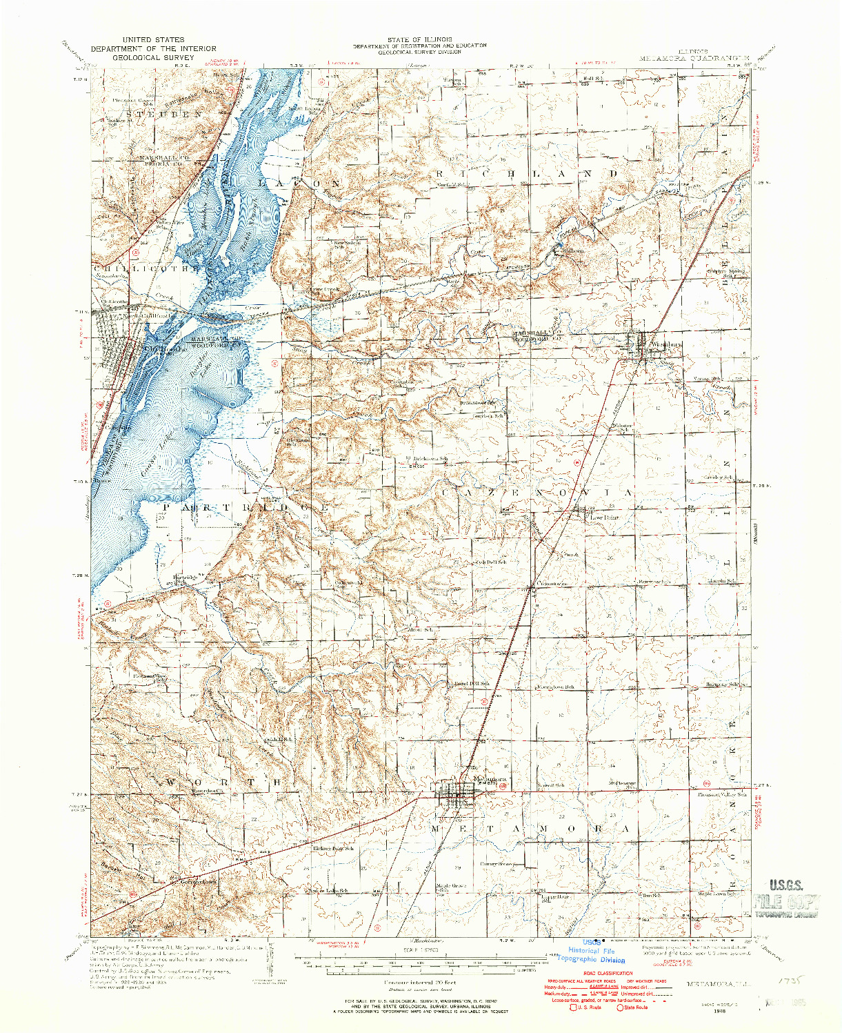 USGS 1:62500-SCALE QUADRANGLE FOR METAMORA, IL 1948