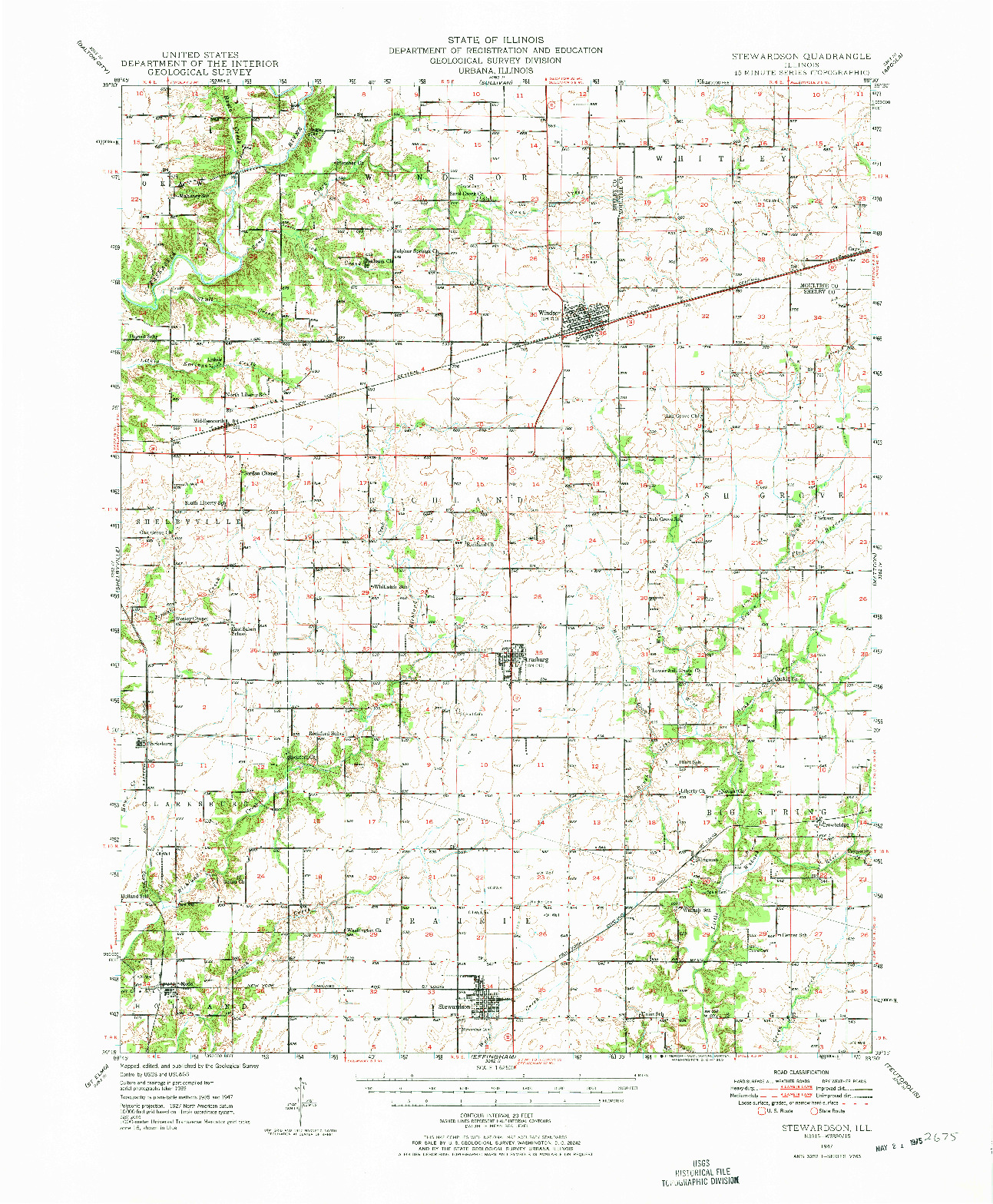 USGS 1:62500-SCALE QUADRANGLE FOR STEWARDSON, IL 1947