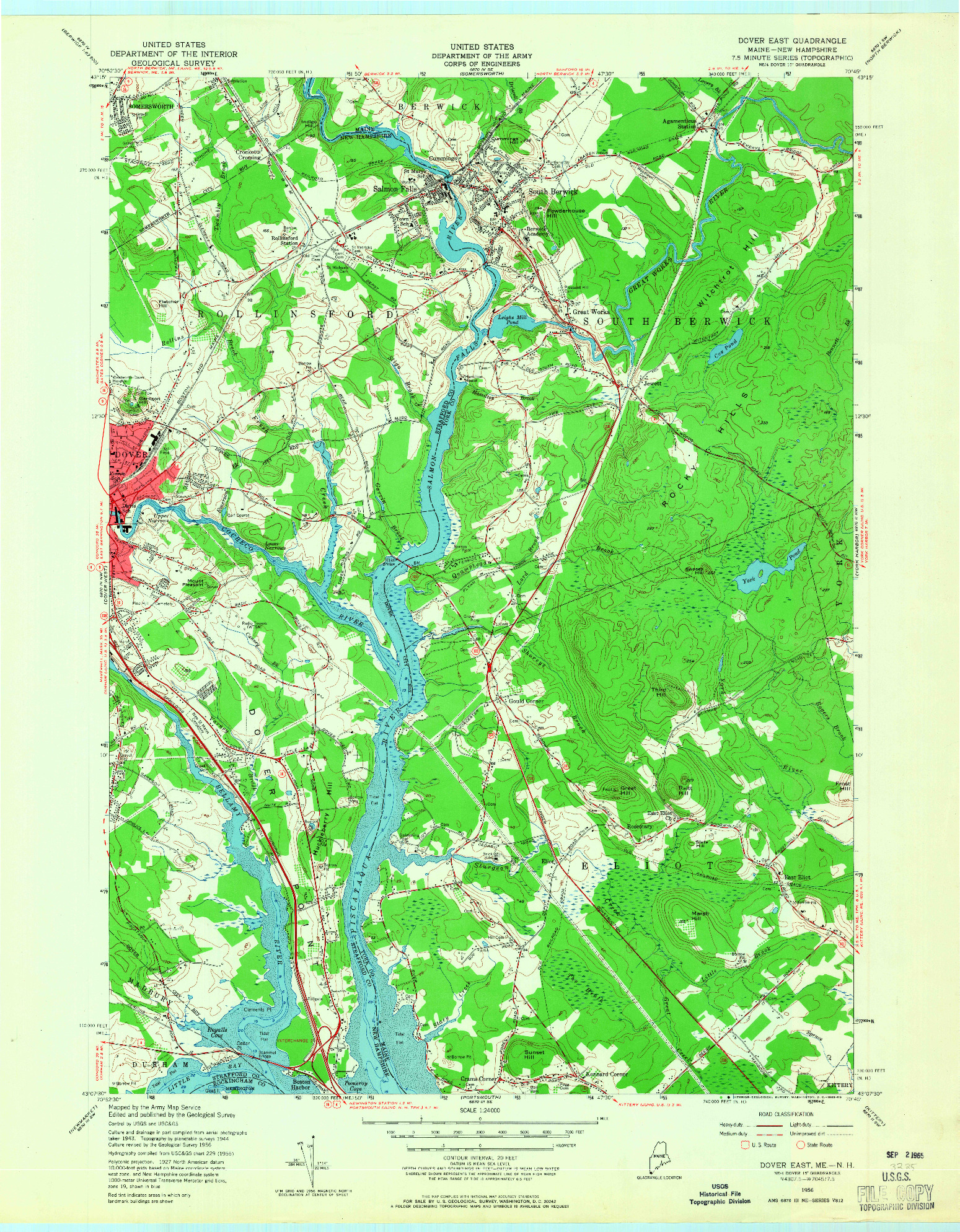 USGS 1:24000-SCALE QUADRANGLE FOR DOVER EAST, ME 1956