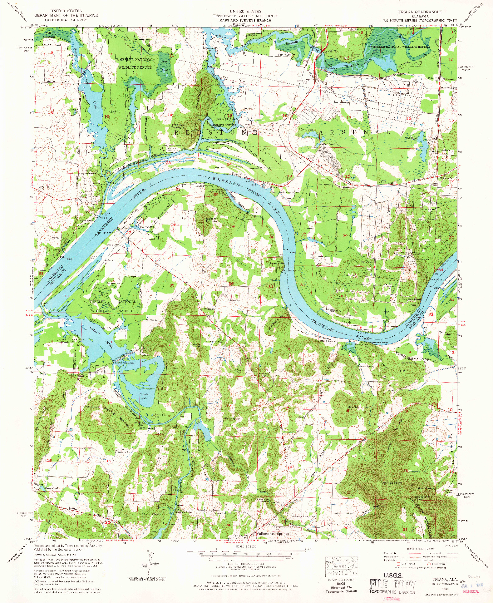 USGS 1:24000-SCALE QUADRANGLE FOR TRIANA, AL 1964