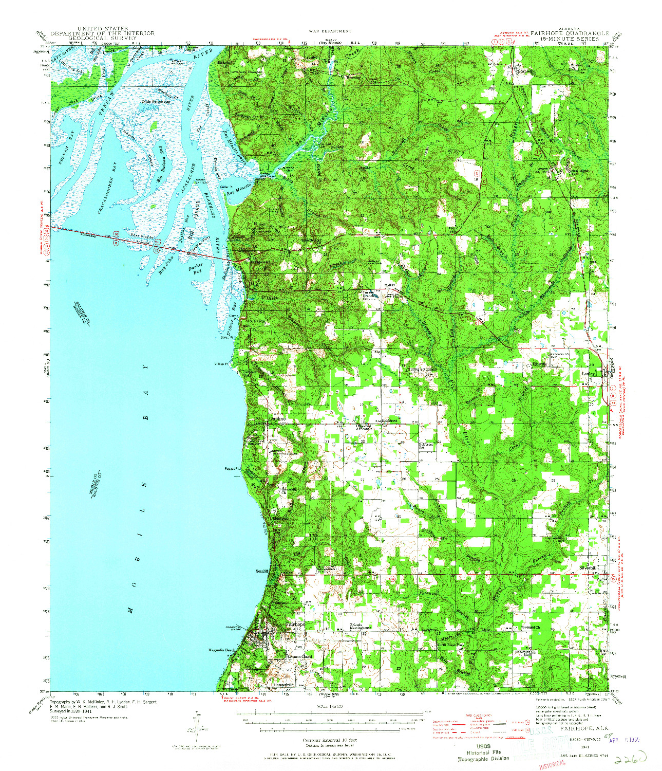 USGS 1:62500-SCALE QUADRANGLE FOR FAIRHOPE, AL 1941