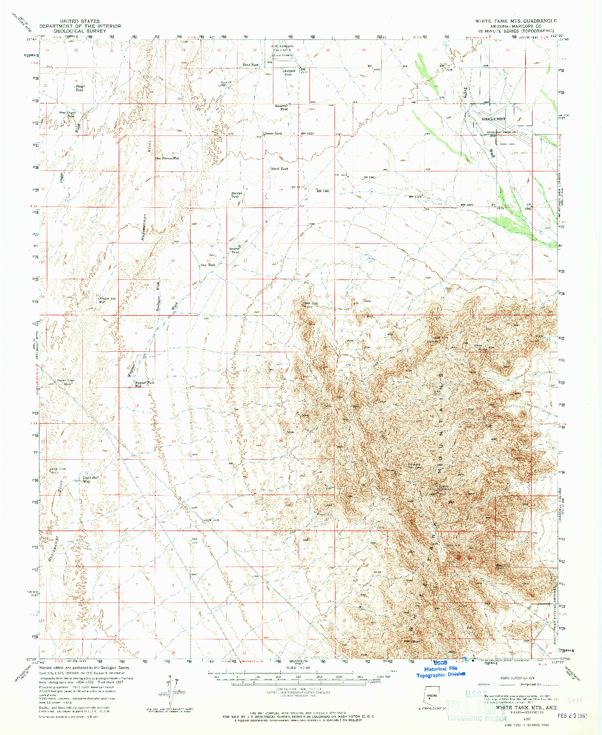 USGS 1:62500-SCALE QUADRANGLE FOR WHITE TANK MTS., AZ 1957