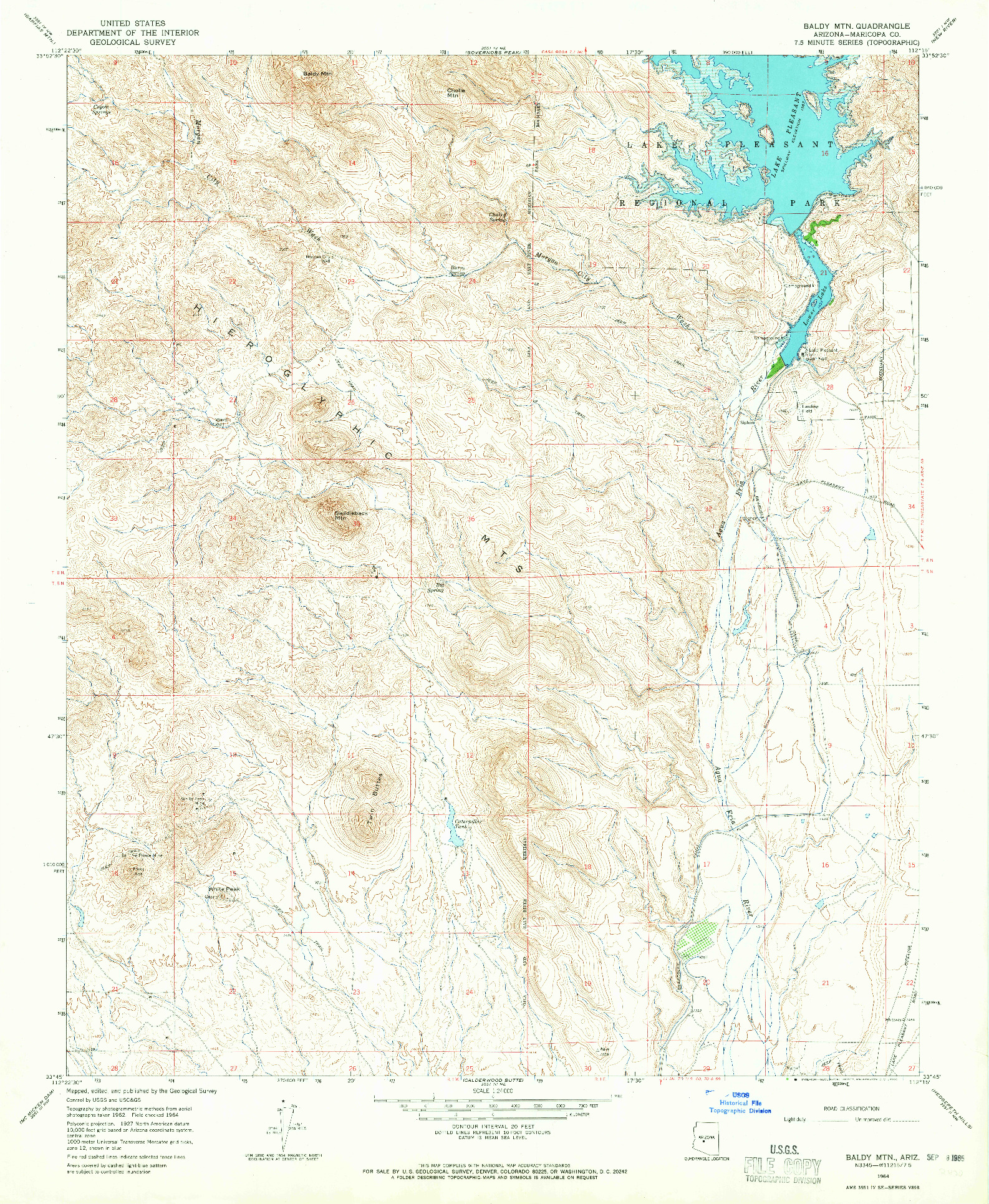 USGS 1:24000-SCALE QUADRANGLE FOR BALDY MTN, AZ 1964