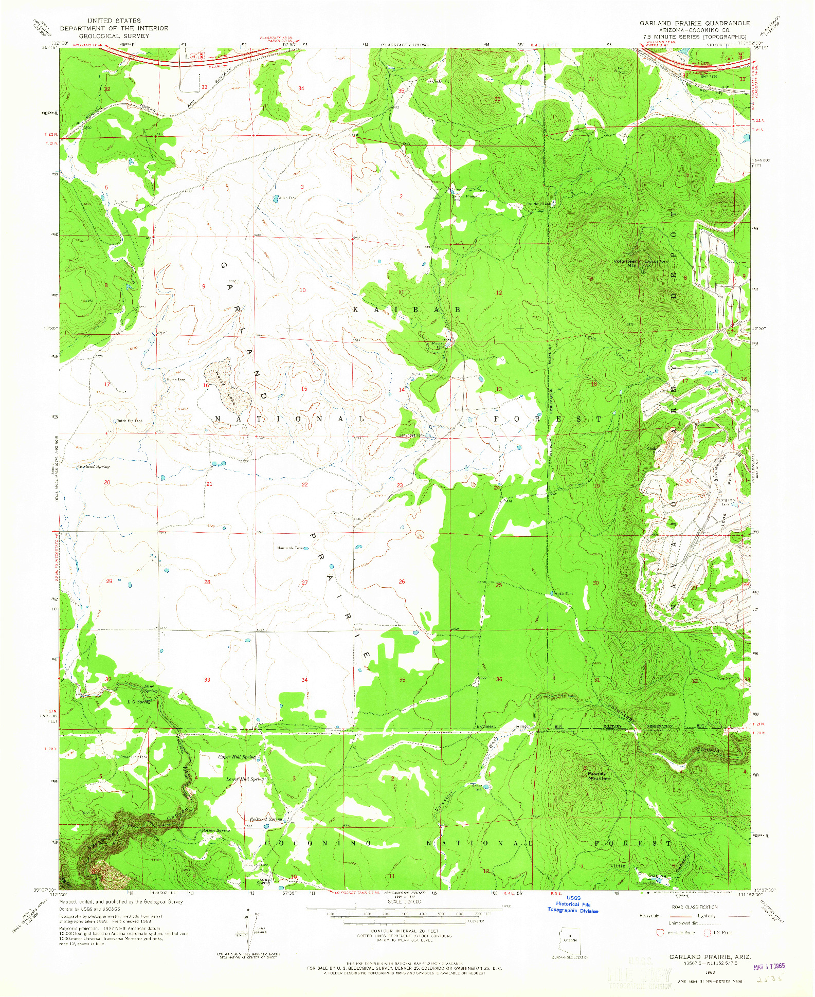 USGS 1:24000-SCALE QUADRANGLE FOR GARLAND PRAIRIE, AZ 1963