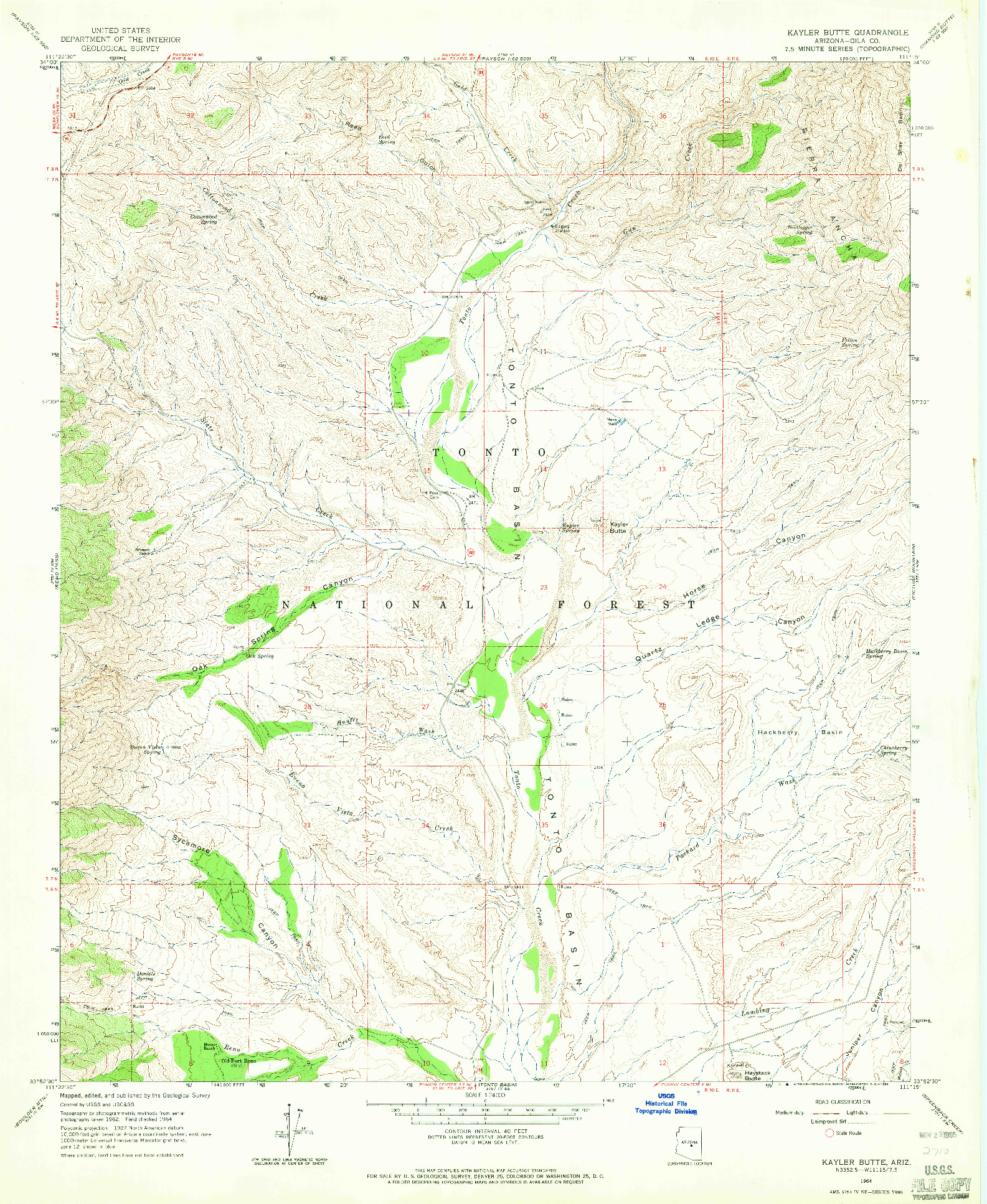 USGS 1:24000-SCALE QUADRANGLE FOR KAYLER BUTTE, AZ 1964