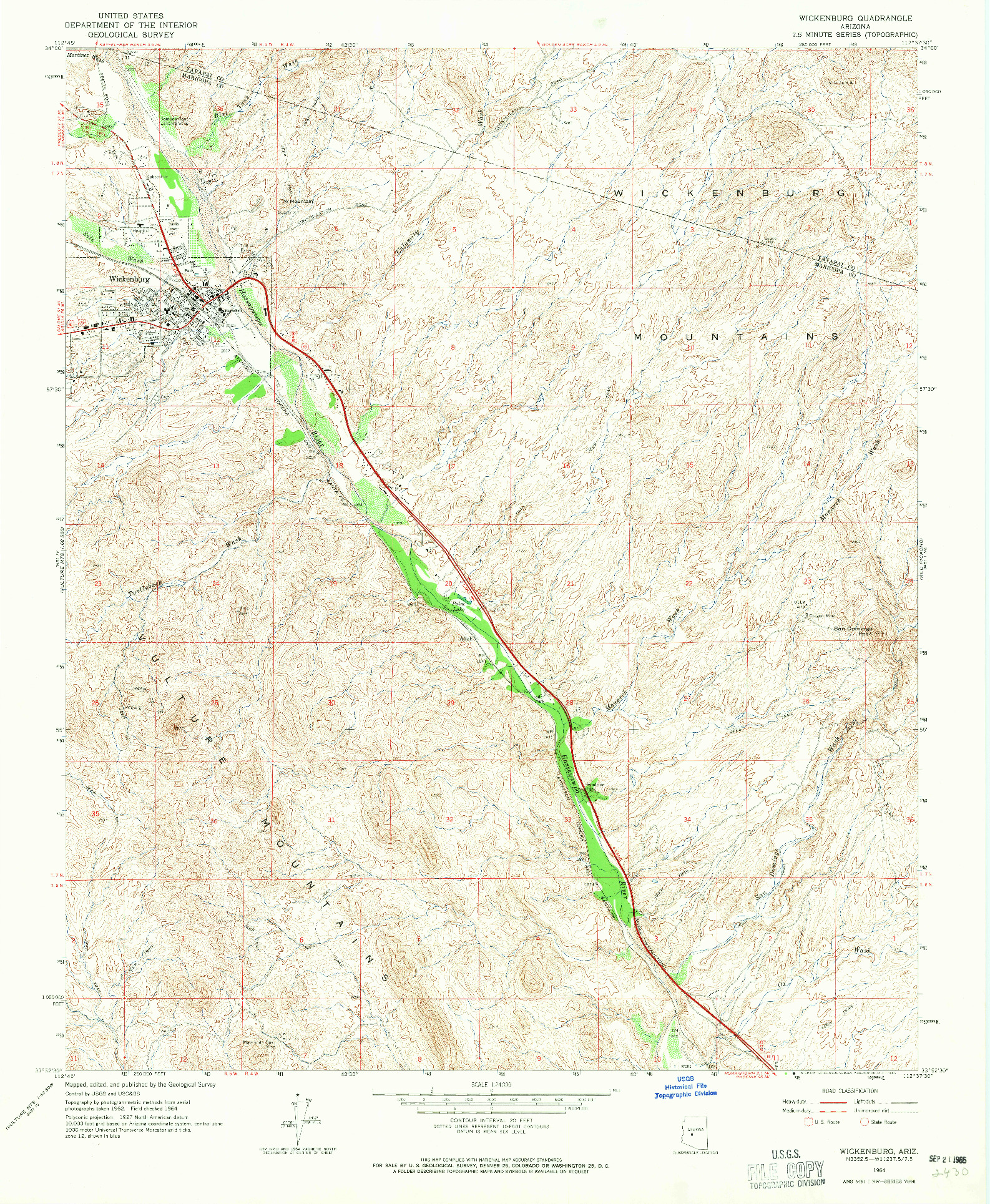 USGS 1:24000-SCALE QUADRANGLE FOR WICKENBURG, AZ 1964