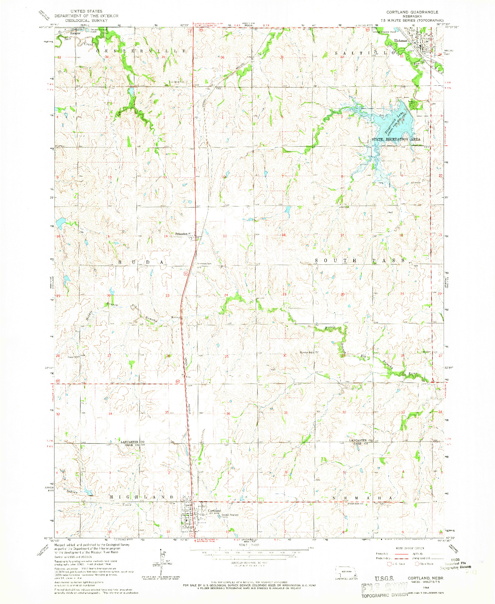 USGS 1:24000-SCALE QUADRANGLE FOR CORTLAND, NE 1964