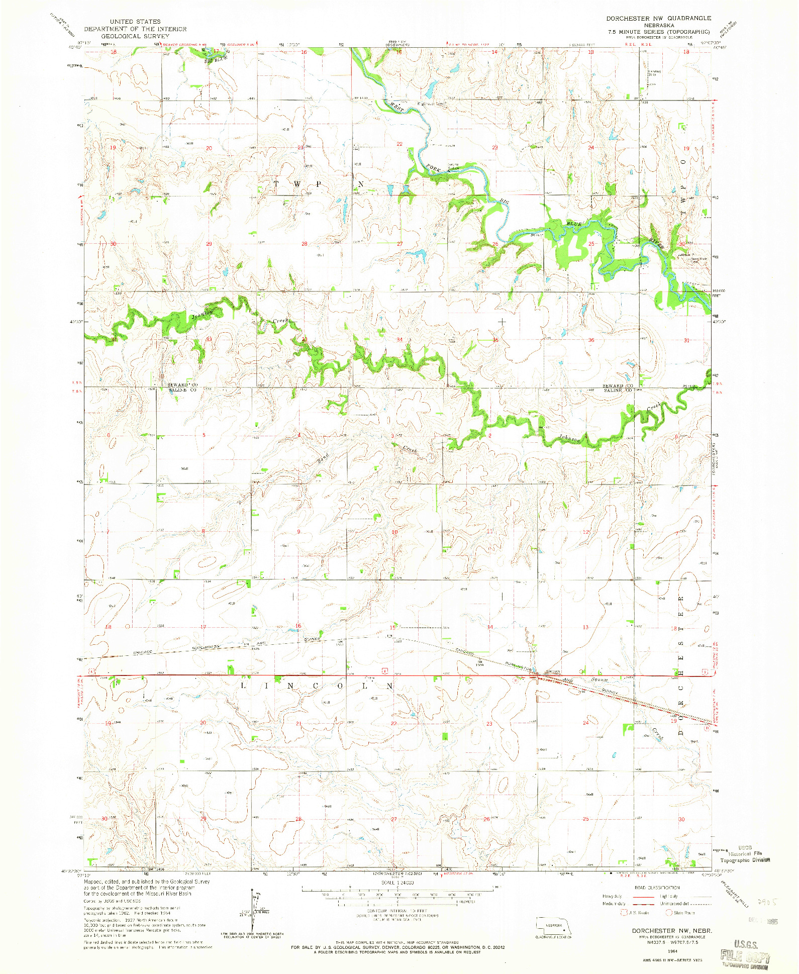USGS 1:24000-SCALE QUADRANGLE FOR DORCHESTER NW, NE 1964