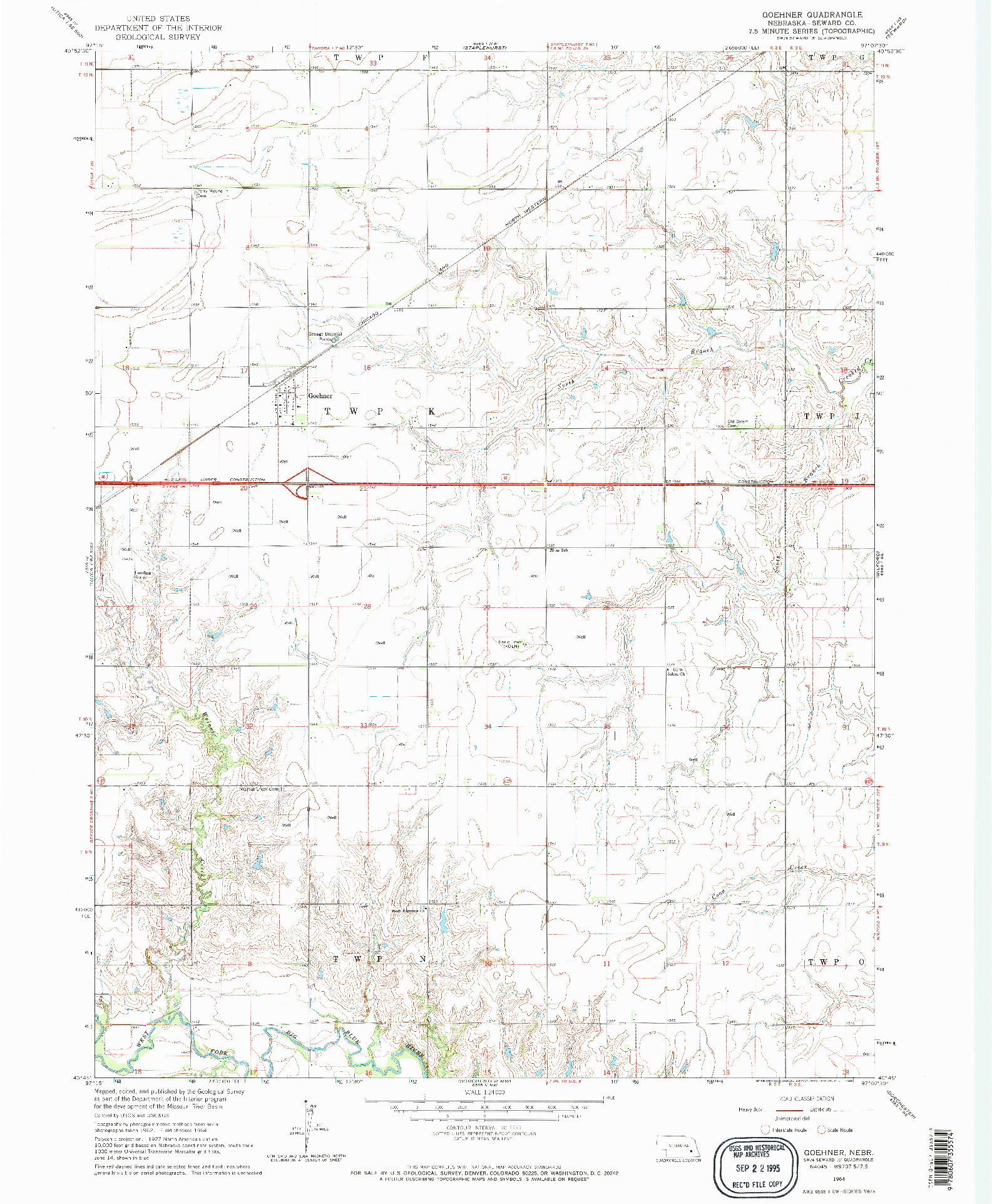 USGS 1:24000-SCALE QUADRANGLE FOR GOEHNER, NE 1964