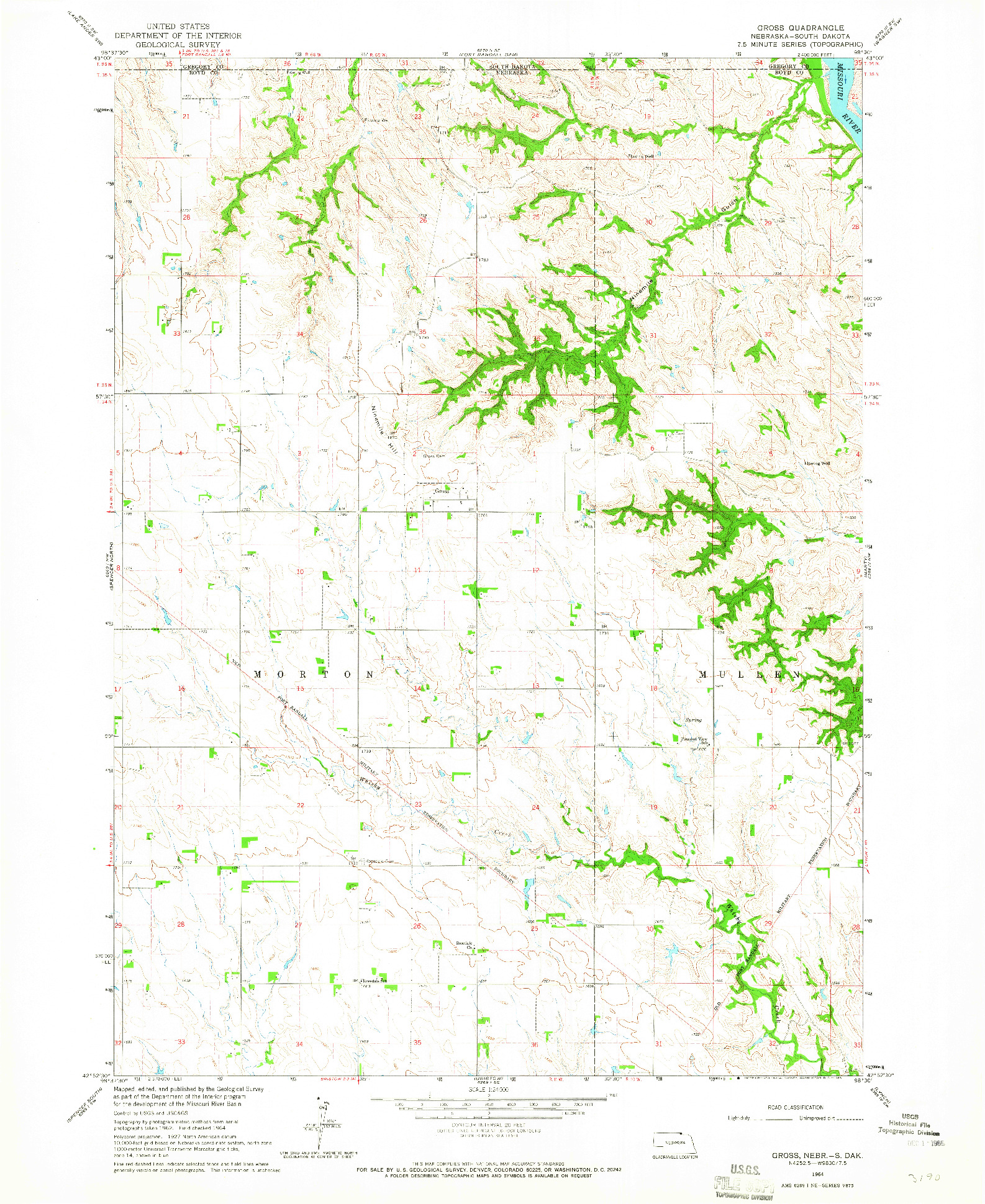 USGS 1:24000-SCALE QUADRANGLE FOR GROSS, NE 1964