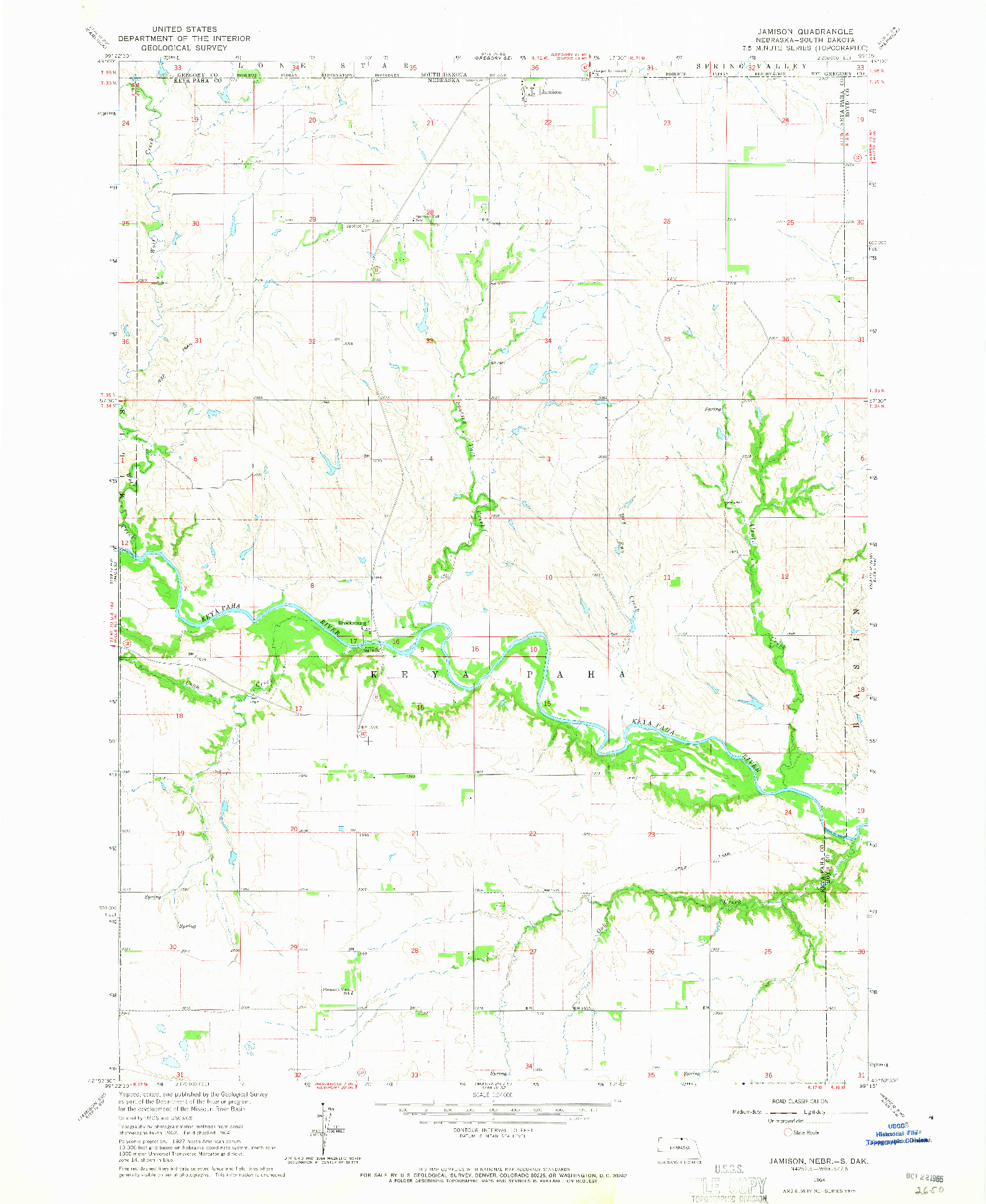 USGS 1:24000-SCALE QUADRANGLE FOR JAMISON, NE 1964