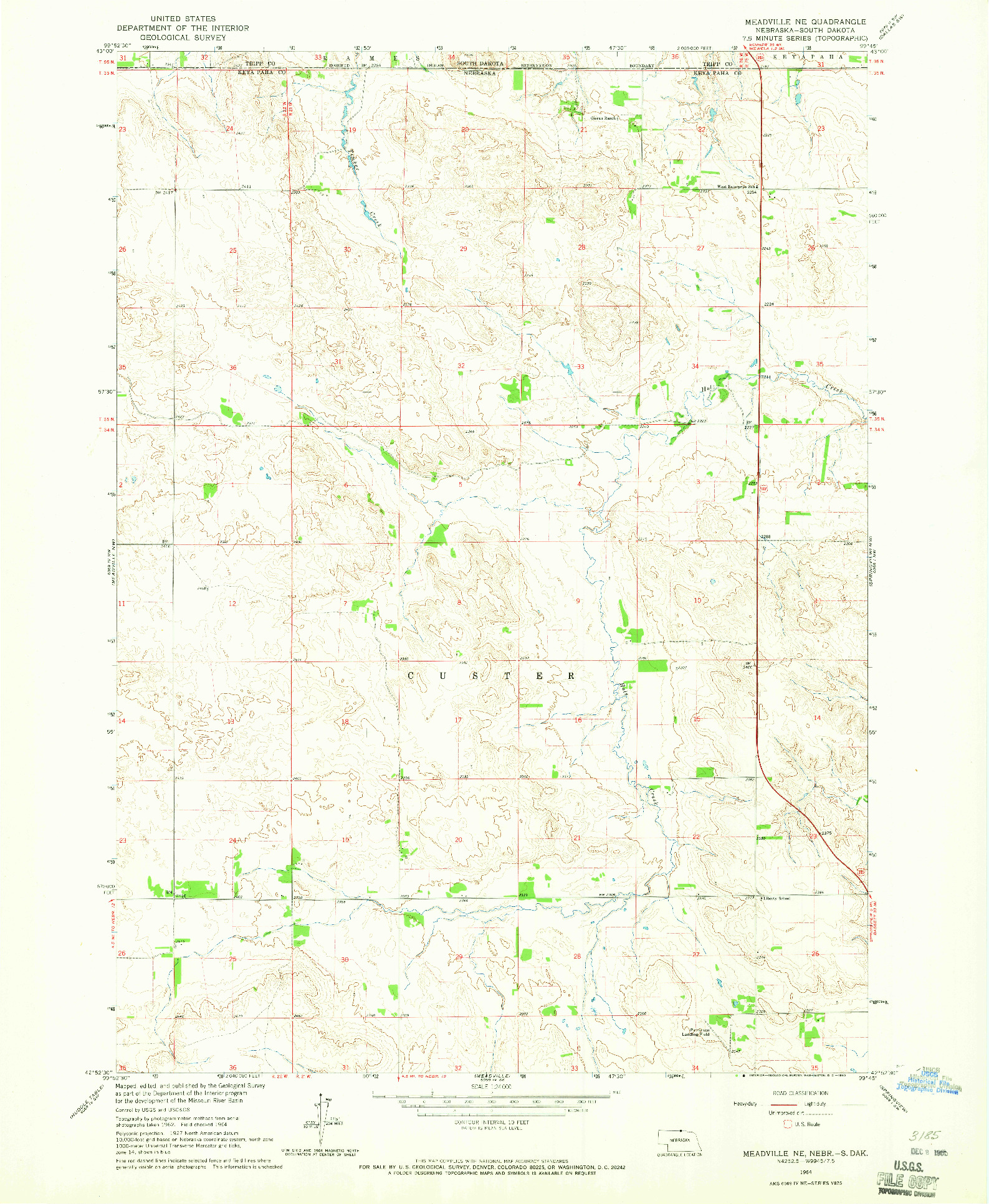 USGS 1:24000-SCALE QUADRANGLE FOR MEADVILLE NE, NE 1964