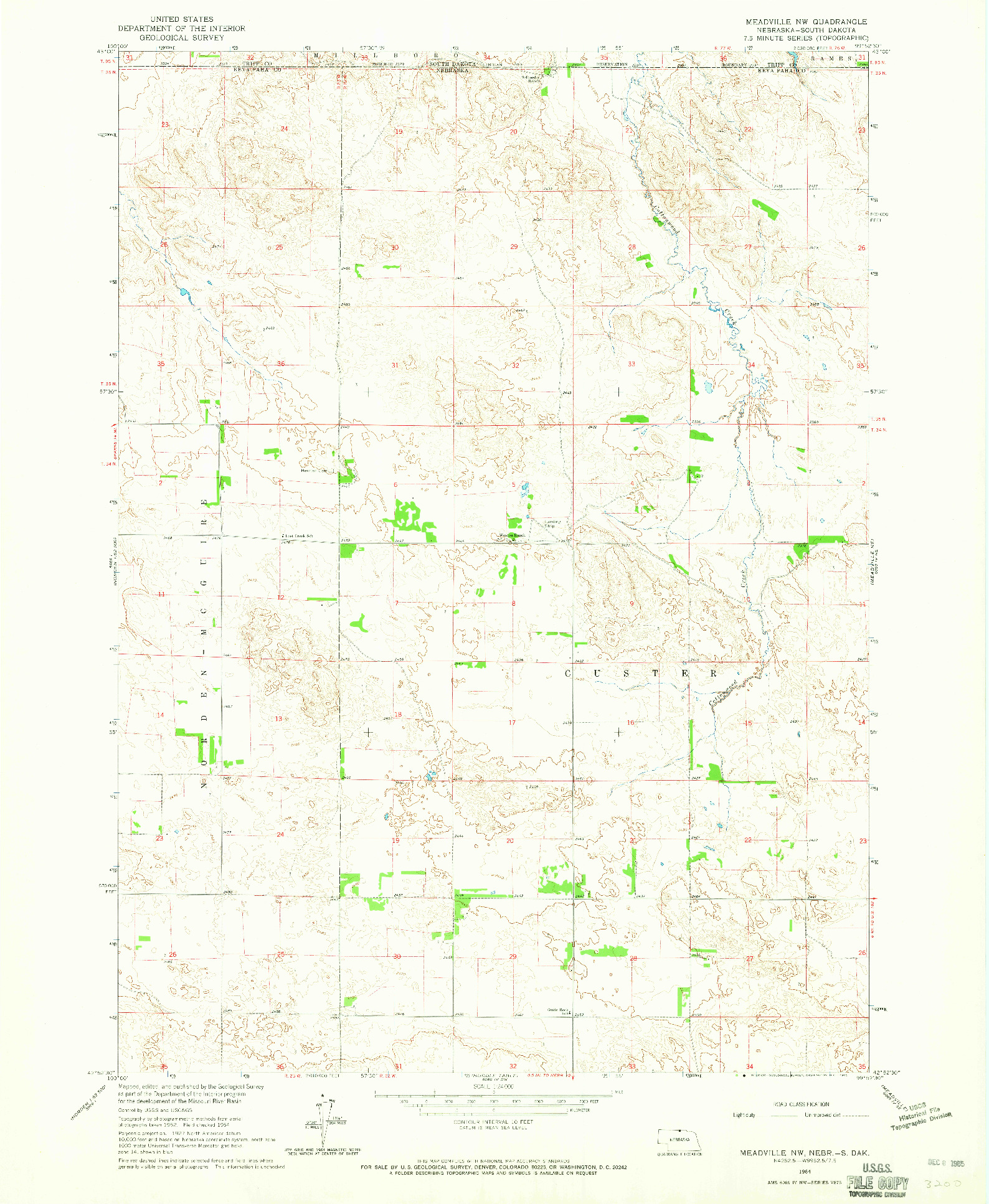 USGS 1:24000-SCALE QUADRANGLE FOR MEADVILLE NW, NE 1964