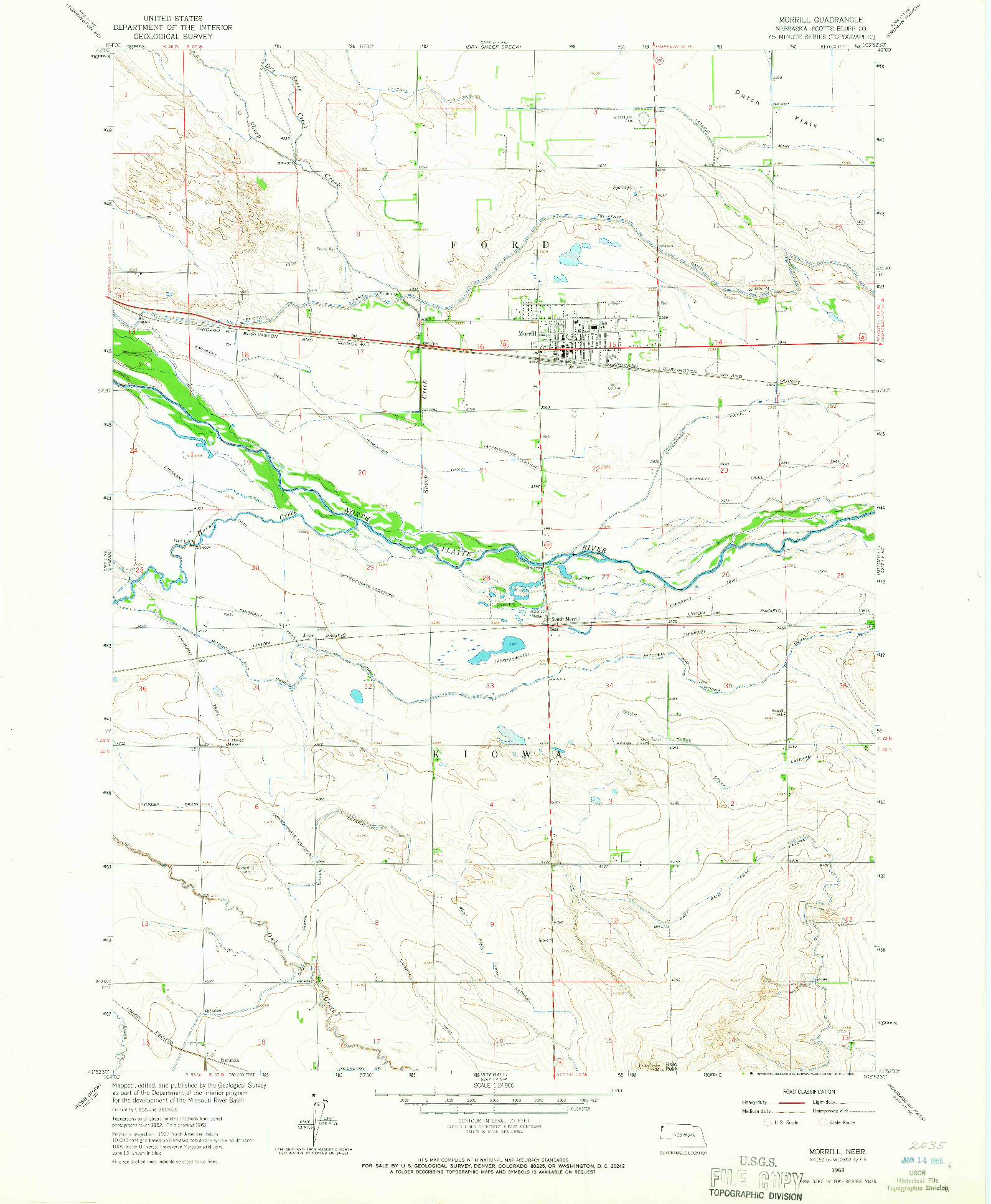 USGS 1:24000-SCALE QUADRANGLE FOR MORRILL, NE 1963