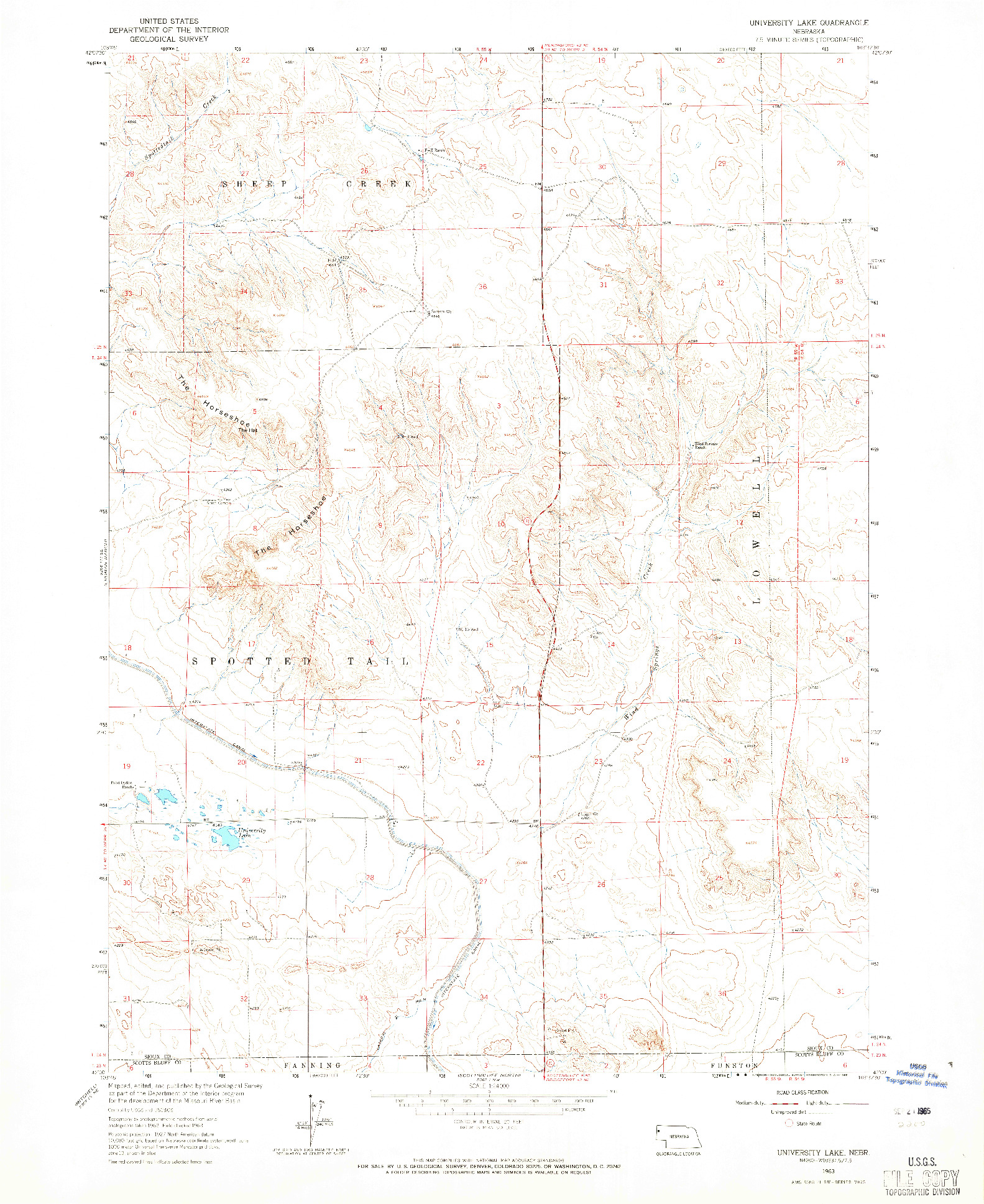 USGS 1:24000-SCALE QUADRANGLE FOR UNIVERSITY LAKE, NE 1963