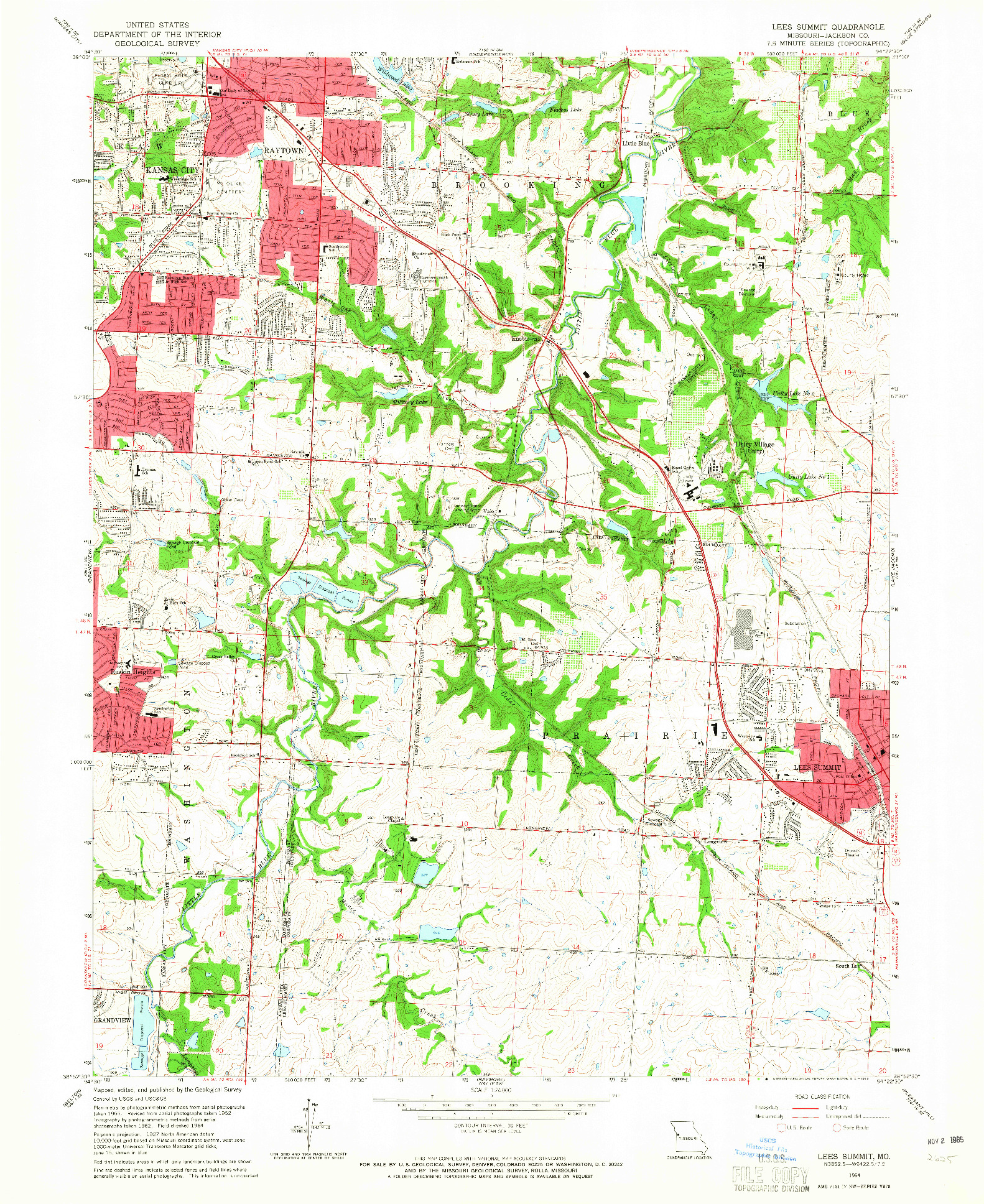 USGS 1:24000-SCALE QUADRANGLE FOR LEES SUMMIT, MO 1964