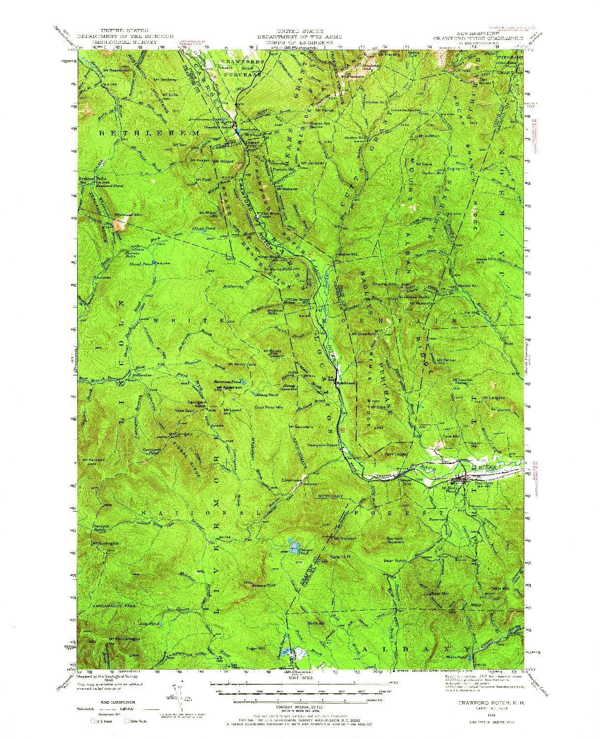 USGS 1:62500-SCALE QUADRANGLE FOR CRAWFORD NOTCH, NH 1946