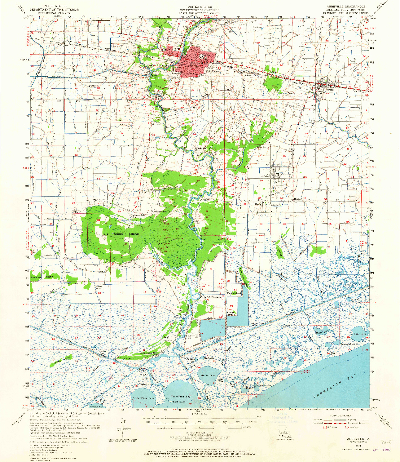 USGS 1:62500-SCALE QUADRANGLE FOR ABBEVILLE, LA 1954
