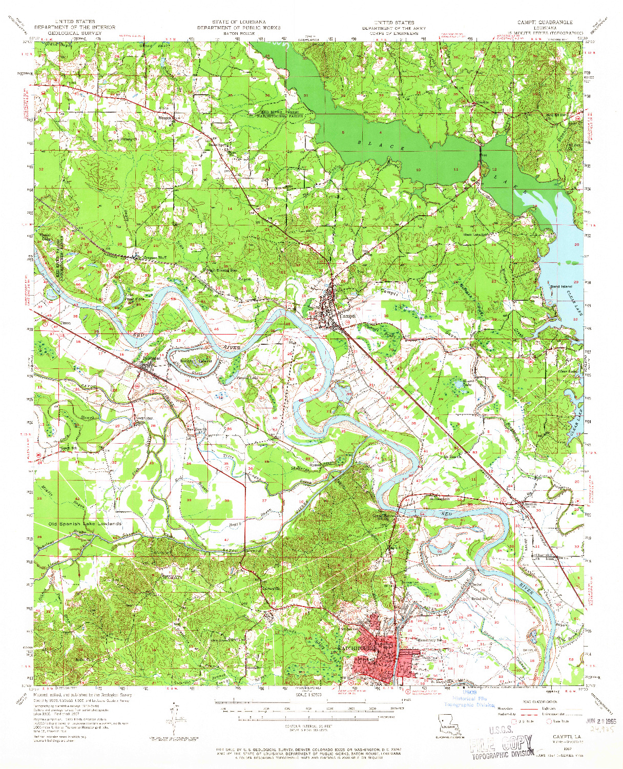 USGS 1:62500-SCALE QUADRANGLE FOR CAMPTI, LA 1957