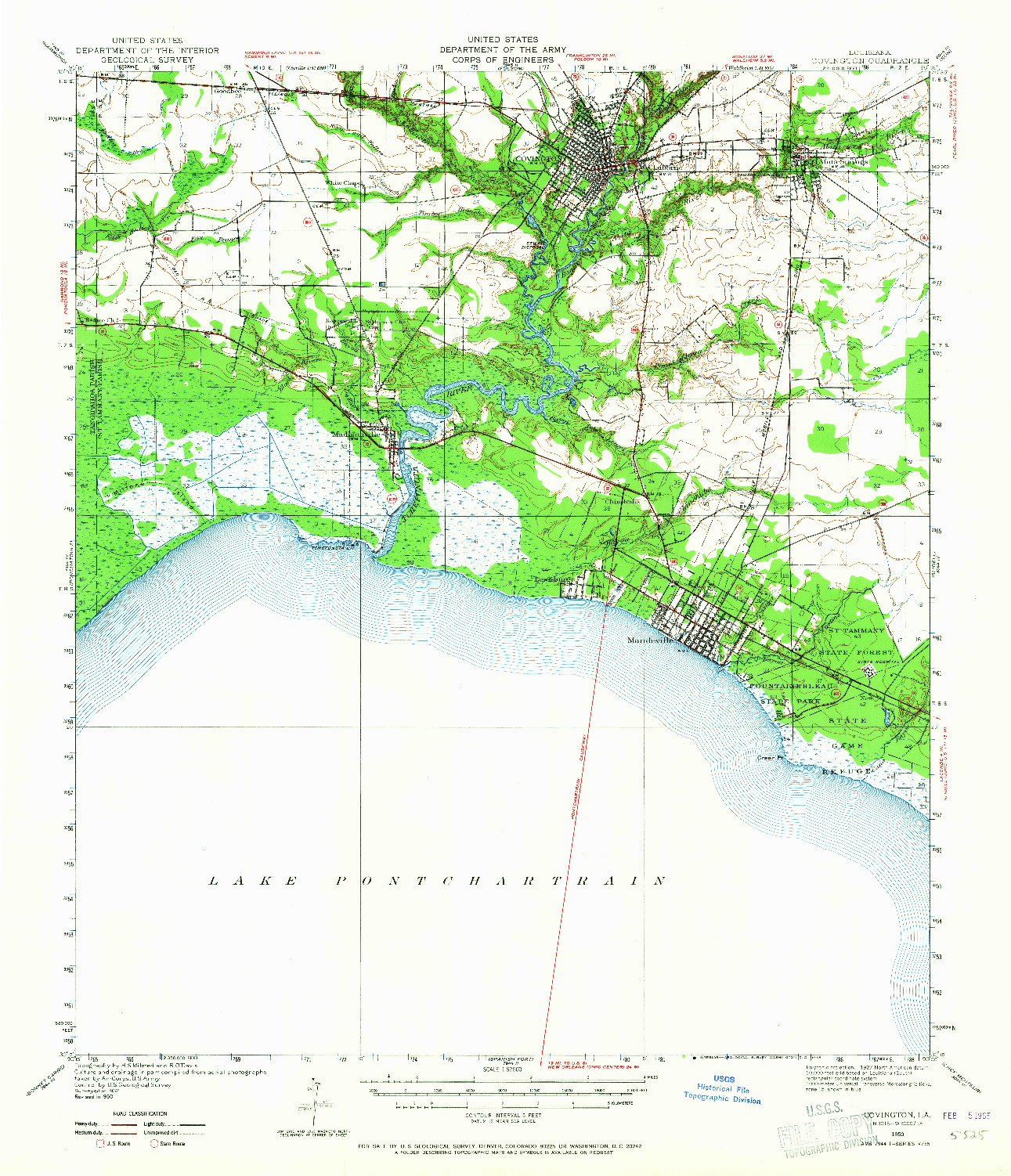 USGS 1:62500-SCALE QUADRANGLE FOR COVINGTON, LA 1950