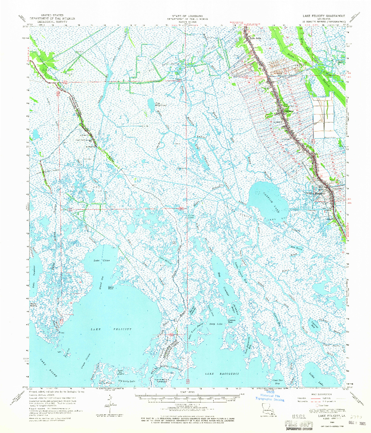 USGS 1:62500-SCALE QUADRANGLE FOR LAKE FELICITY, LA 1964