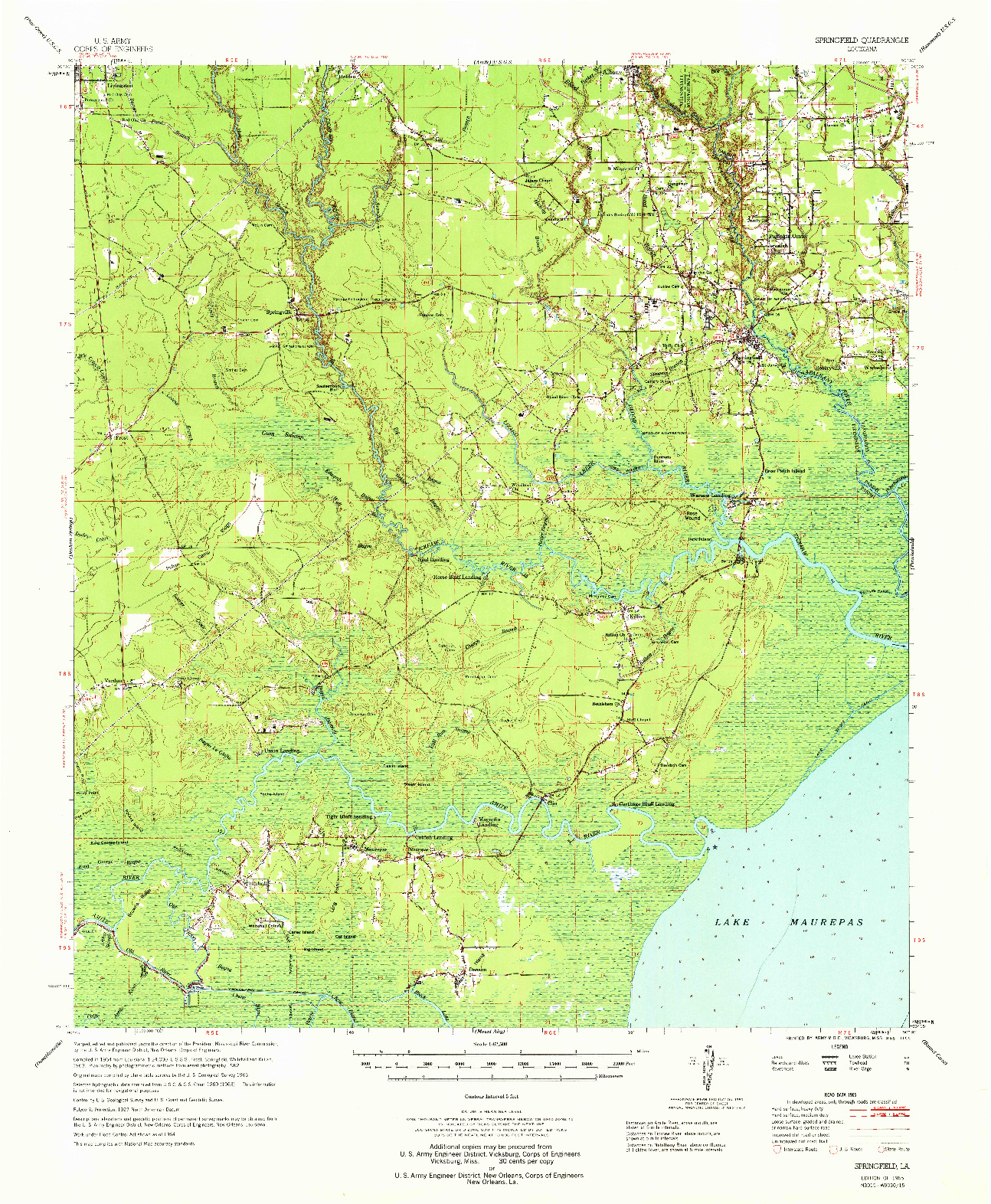 USGS 1:62500-SCALE QUADRANGLE FOR SPRINGFIELD, LA 1965