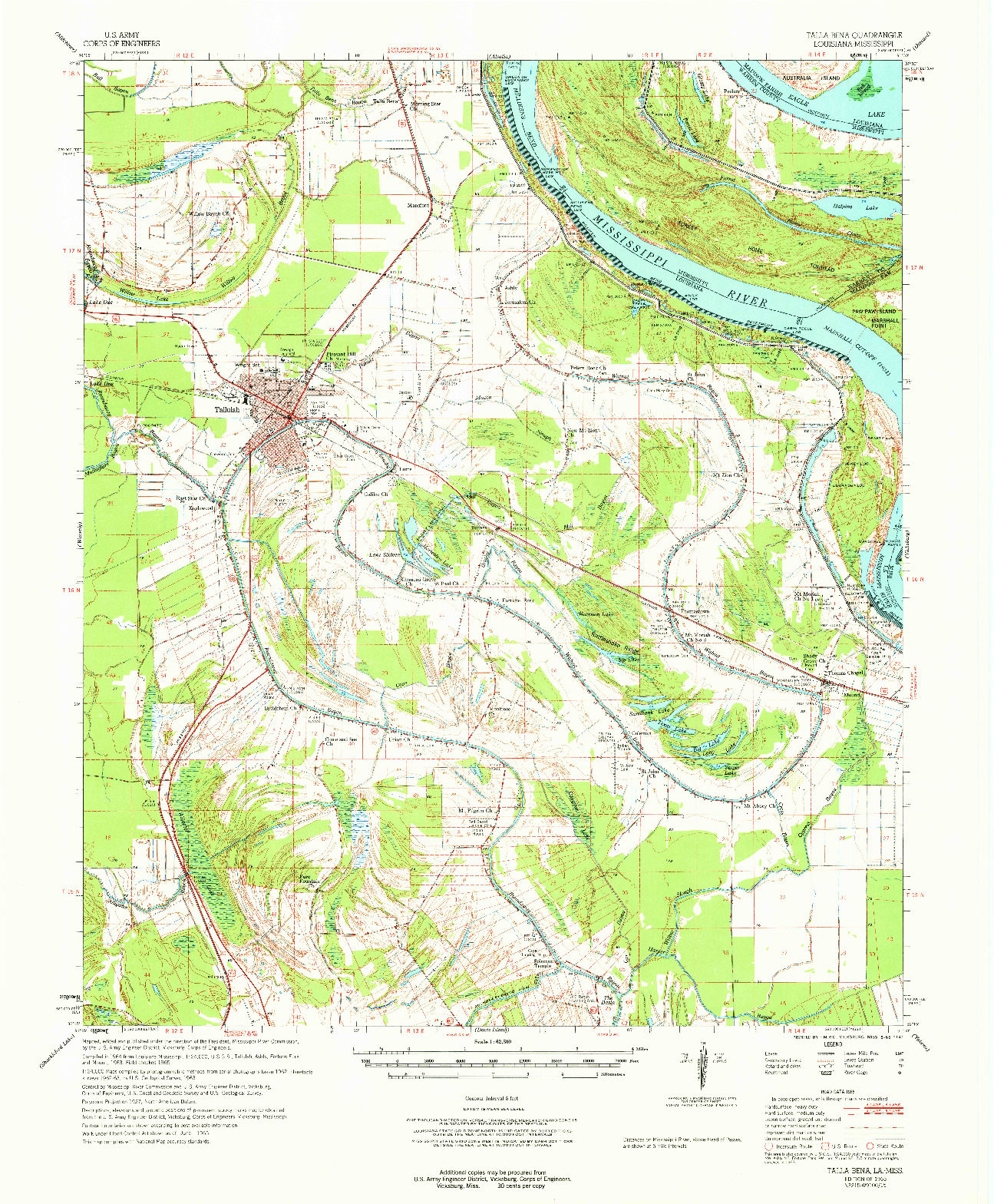 USGS 1:62500-SCALE QUADRANGLE FOR TALLA BENA, LA 1965