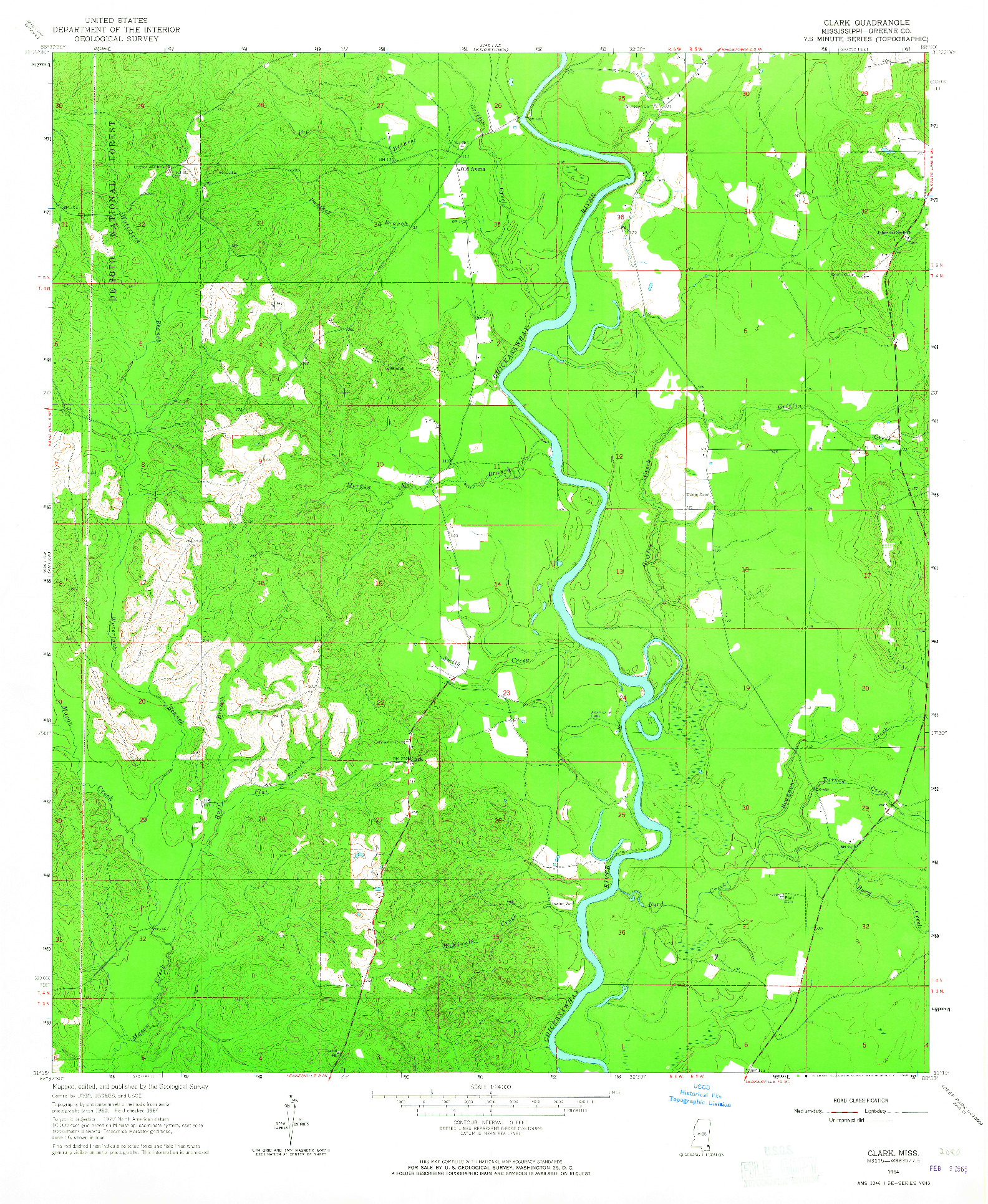 USGS 1:24000-SCALE QUADRANGLE FOR CLARK, MS 1964