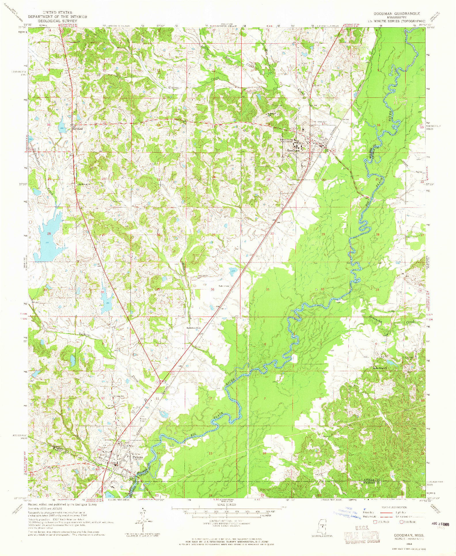 USGS 1:24000-SCALE QUADRANGLE FOR GOODMAN, MS 1964