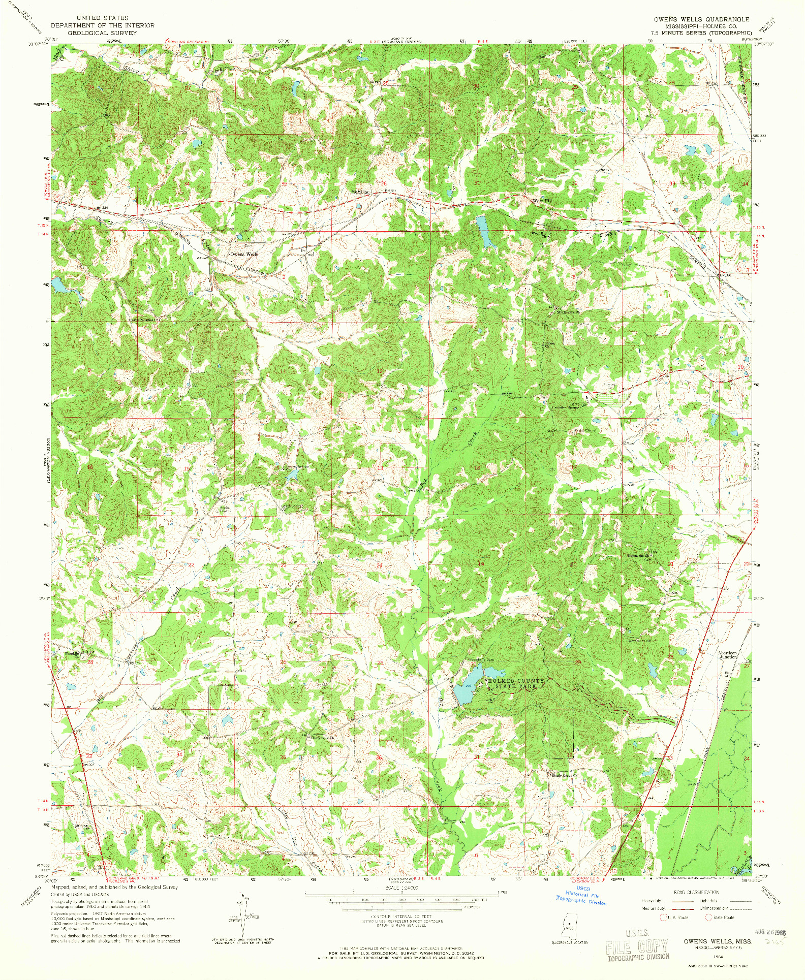 USGS 1:24000-SCALE QUADRANGLE FOR OWENS WELLS, MS 1964