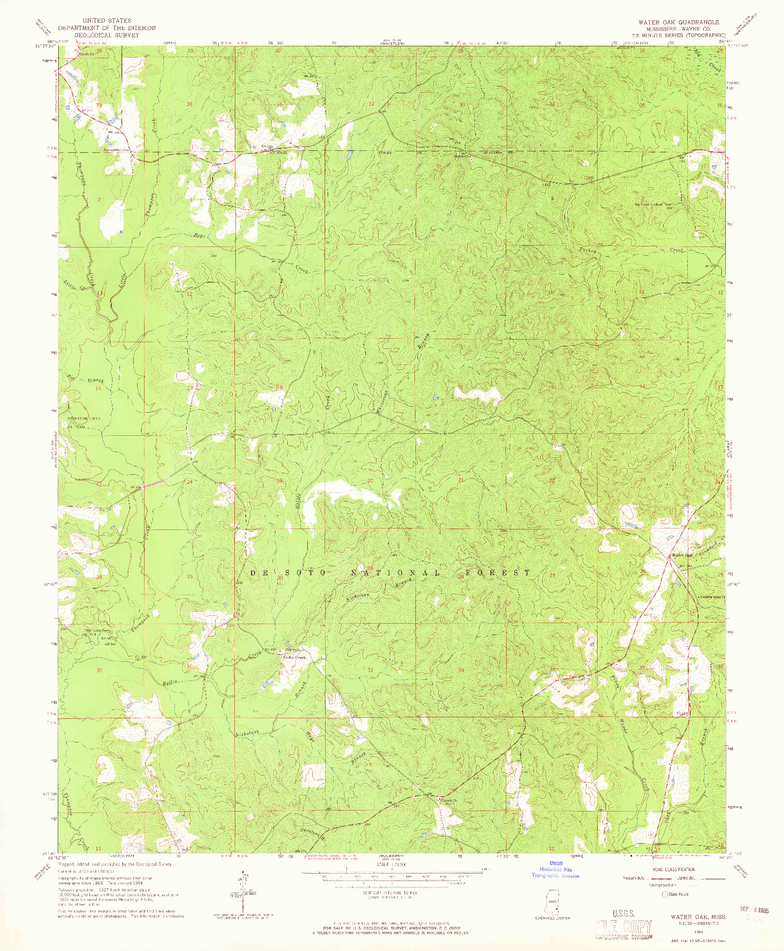 USGS 1:24000-SCALE QUADRANGLE FOR WATERFORD, MS 1964
