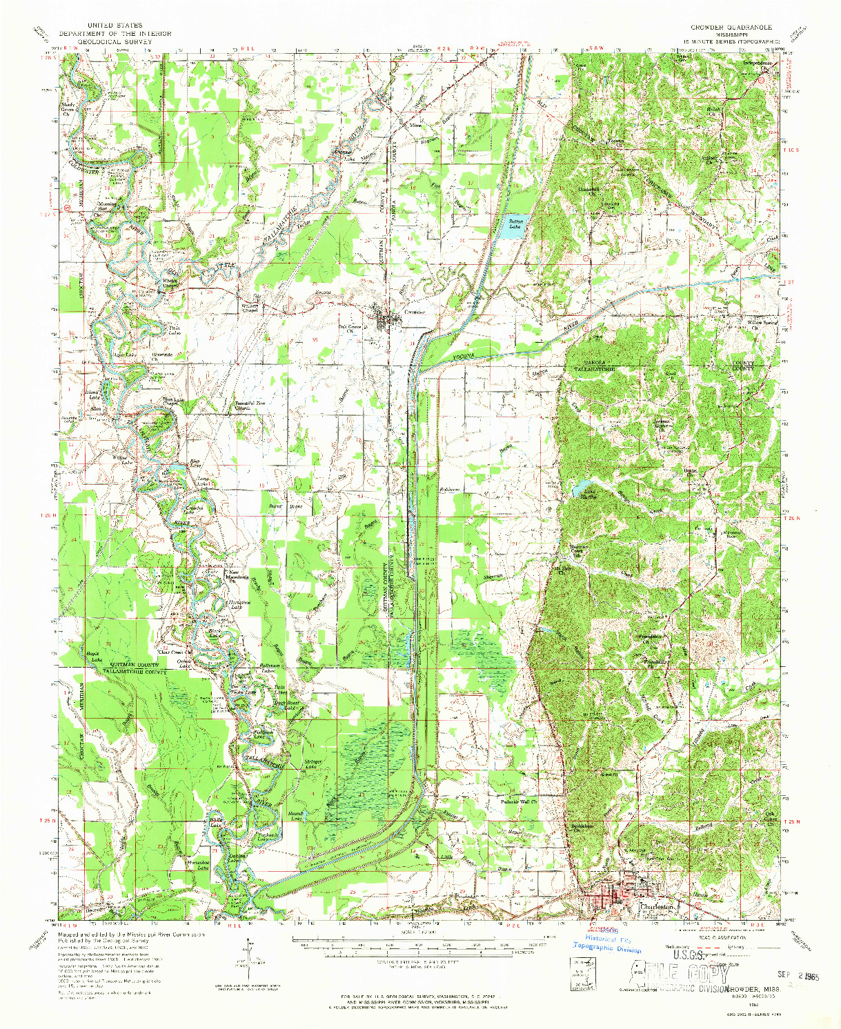 USGS 1:62500-SCALE QUADRANGLE FOR CROWDER, MS 1962