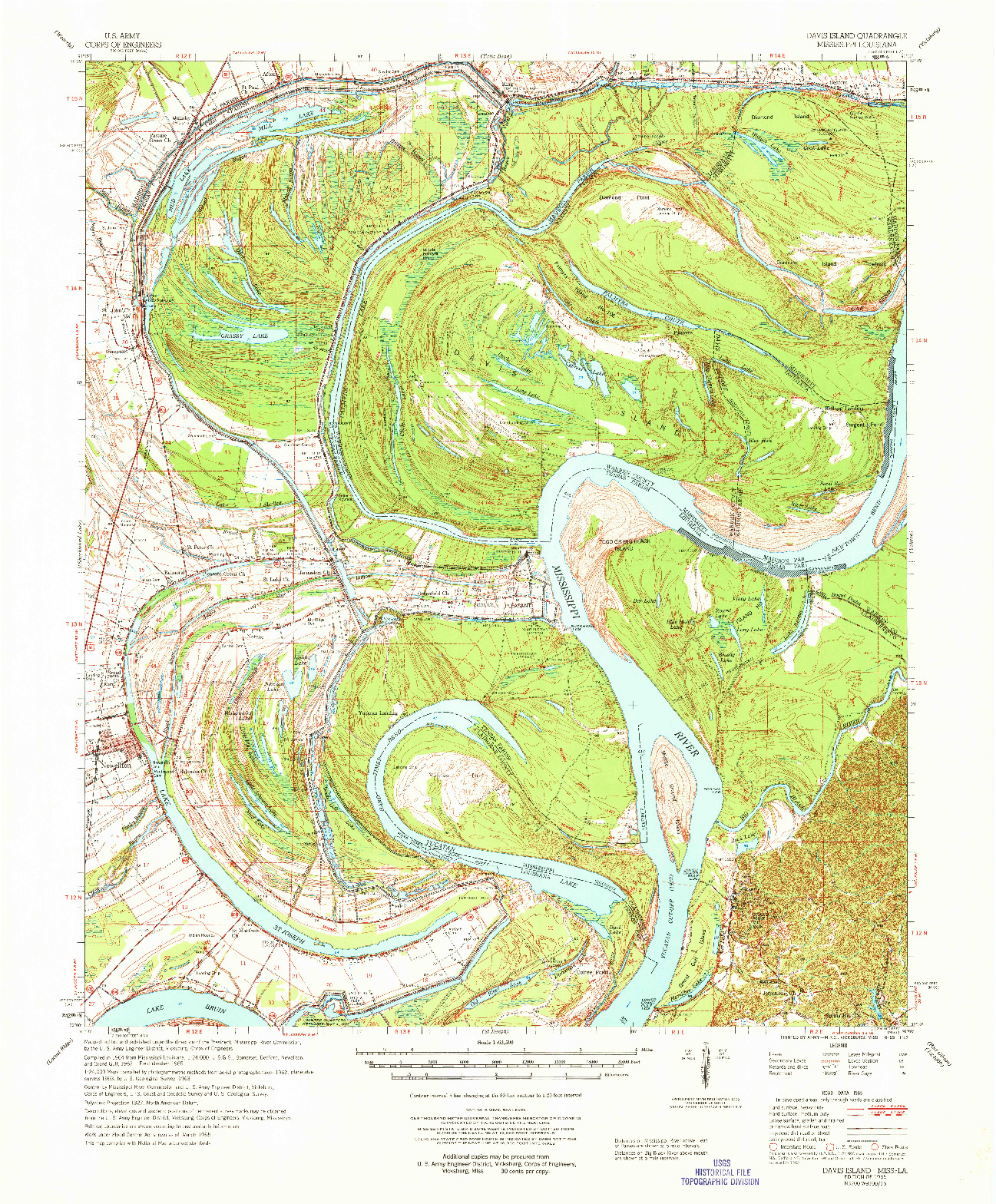 USGS 1:62500-SCALE QUADRANGLE FOR DAVIS ISLAND, MS 1965