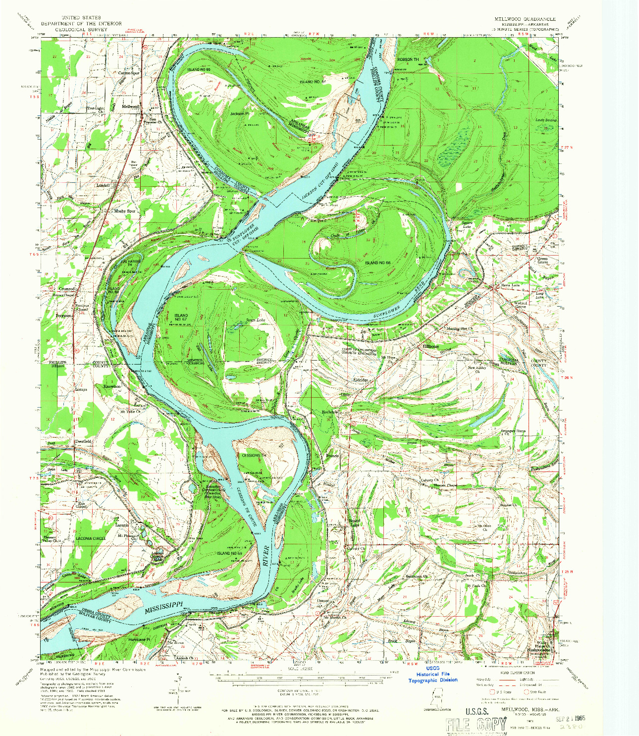 USGS 1:62500-SCALE QUADRANGLE FOR MELLWOOD, MS 1961