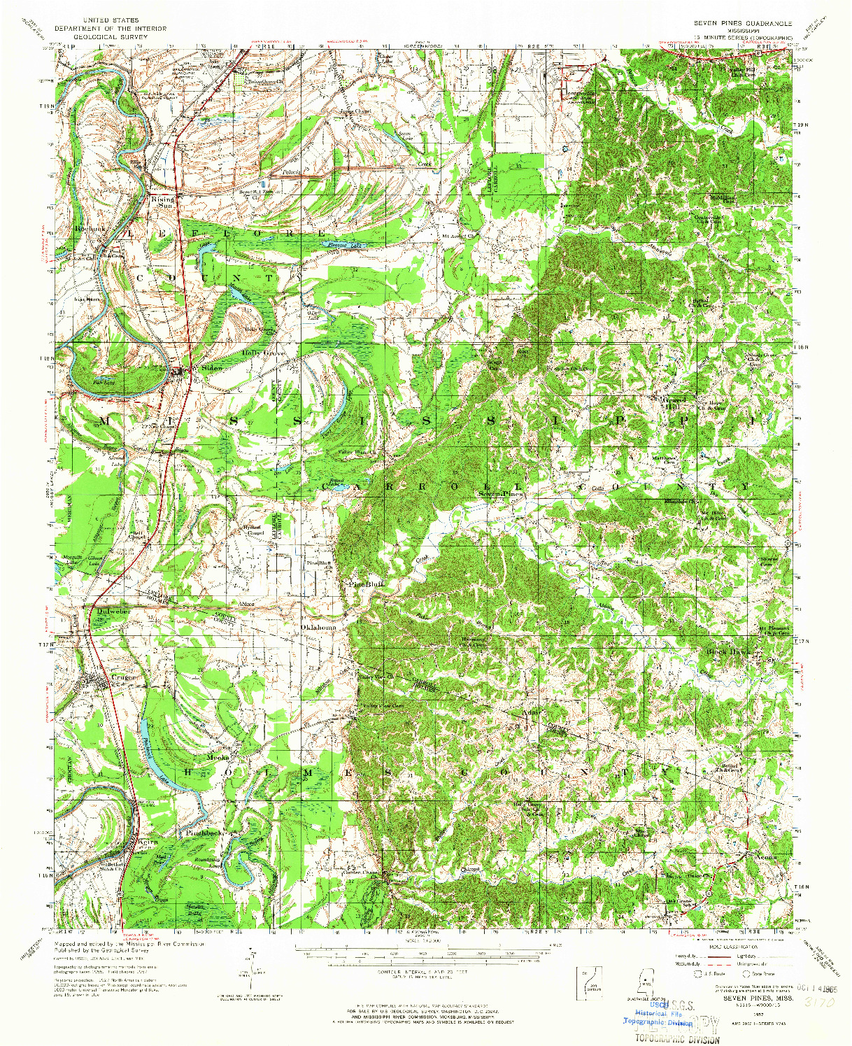 USGS 1:62500-SCALE QUADRANGLE FOR SEVEN PINES, MS 1957