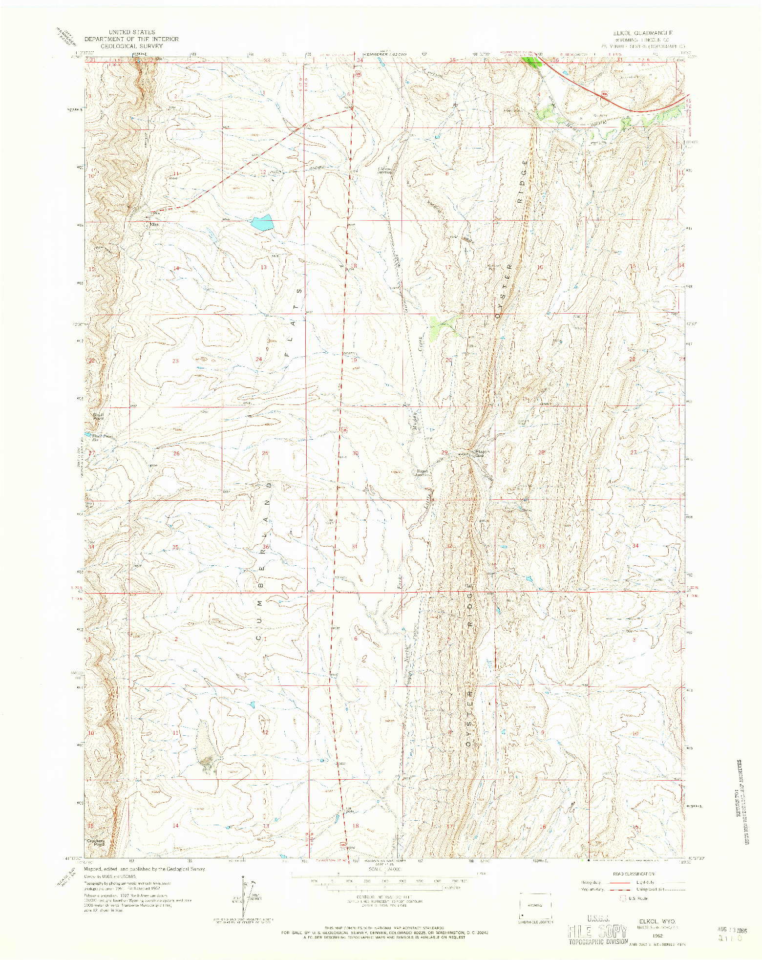 USGS 1:24000-SCALE QUADRANGLE FOR ELKOL, WY 1962