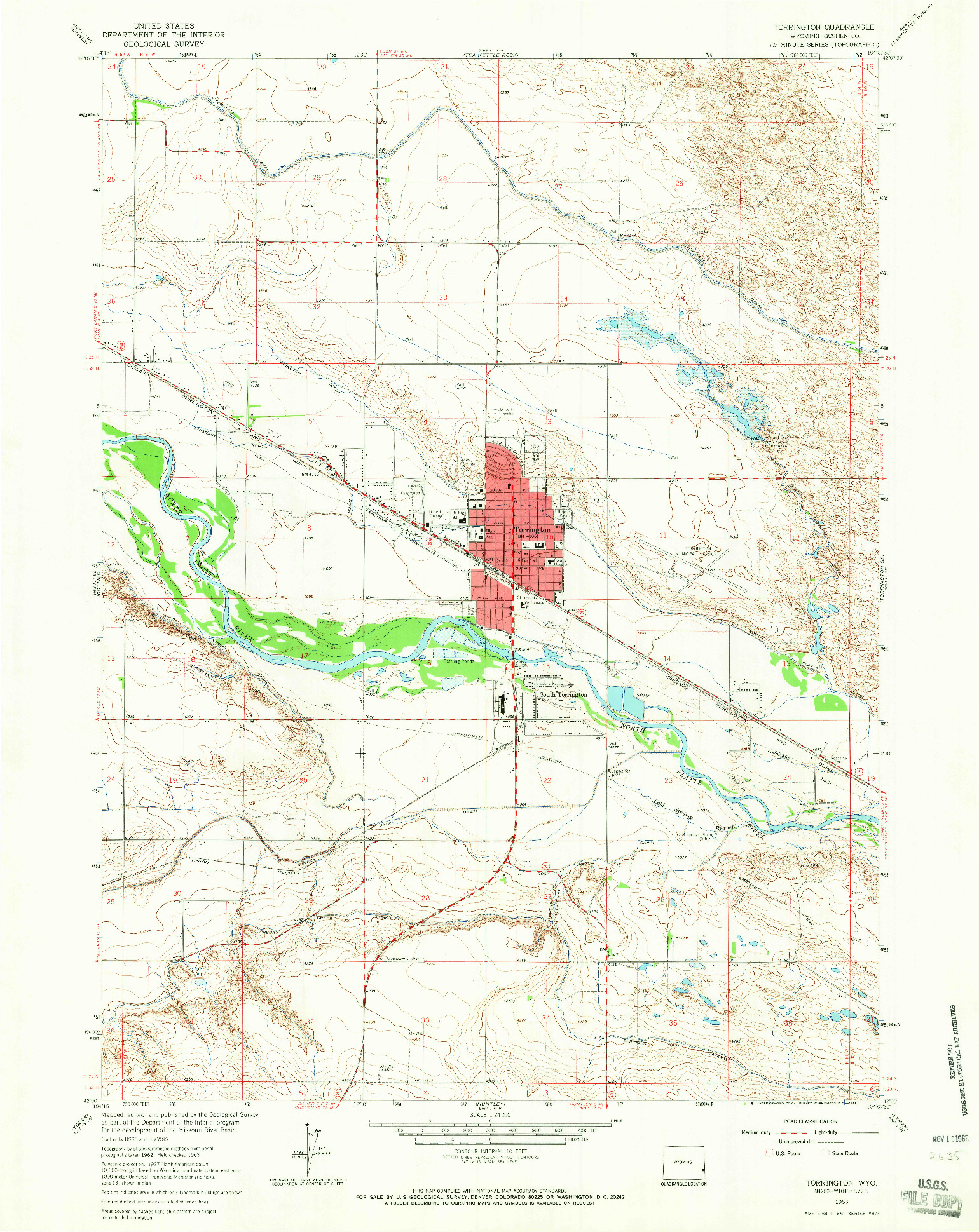 USGS 1:24000-SCALE QUADRANGLE FOR TORRINGTON, WY 1963