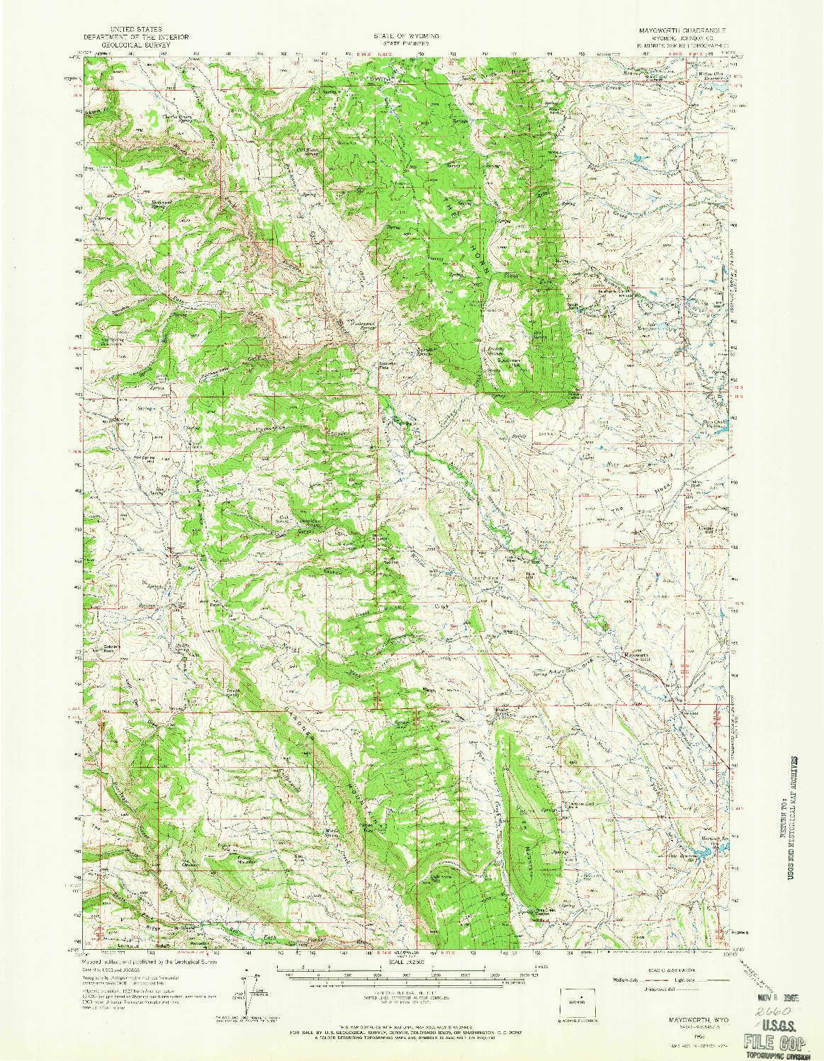 USGS 1:62500-SCALE QUADRANGLE FOR MAYOWORTH, WY 1963