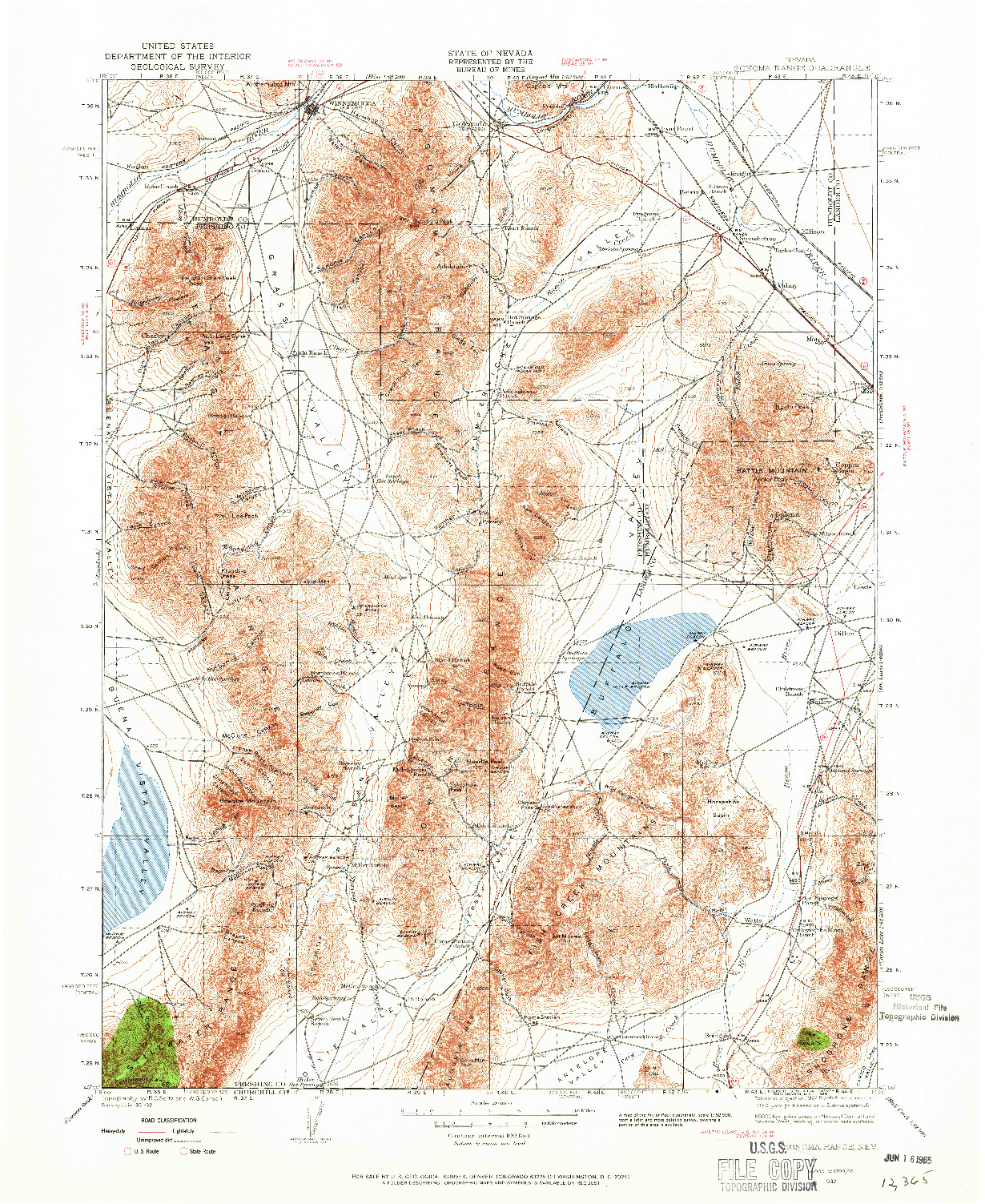 USGS 1:250000-SCALE QUADRANGLE FOR SONOMA RANGE, NV 1932