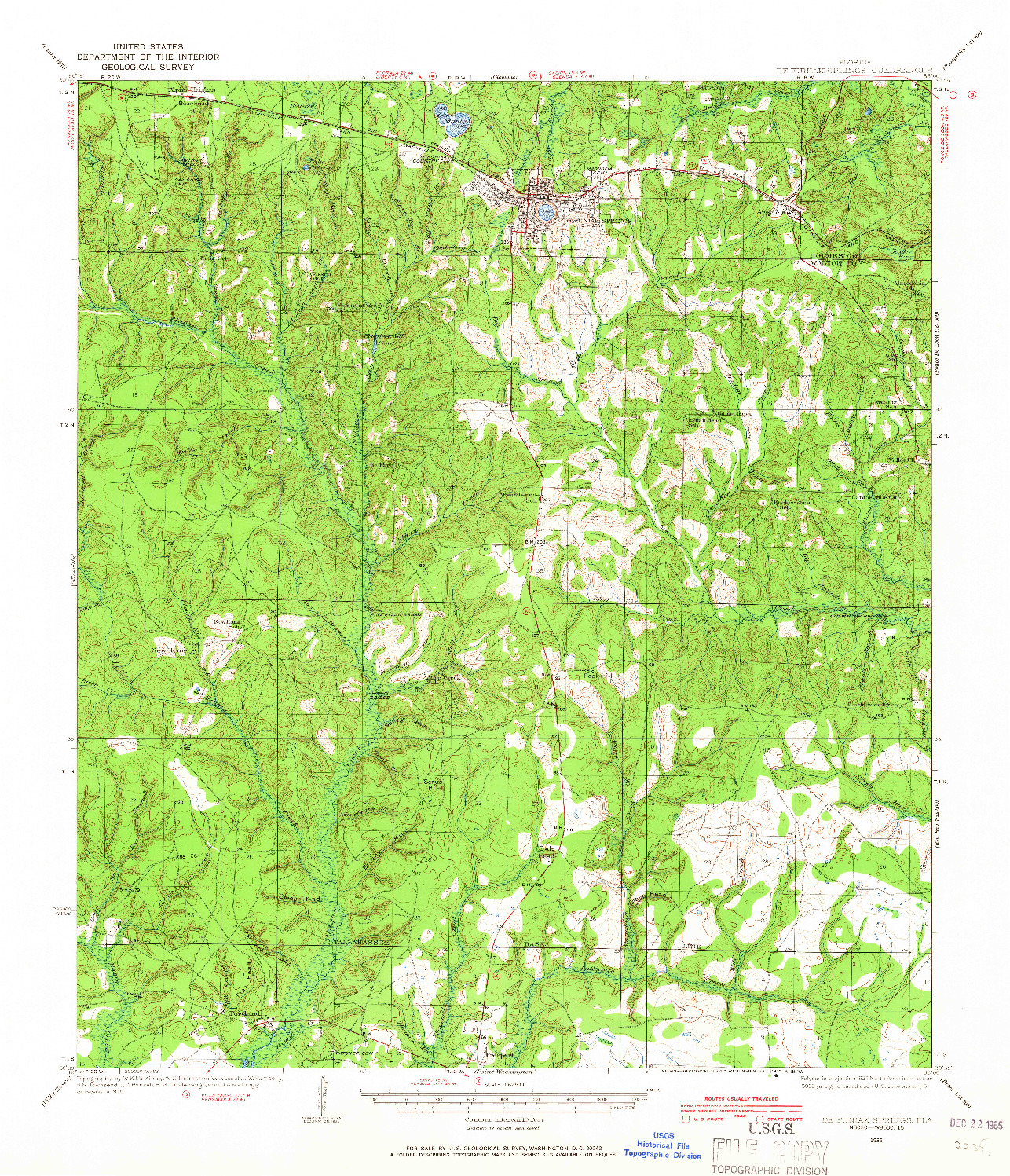 USGS 1:62500-SCALE QUADRANGLE FOR DE FUNIAK SPRINGS, FL 1935