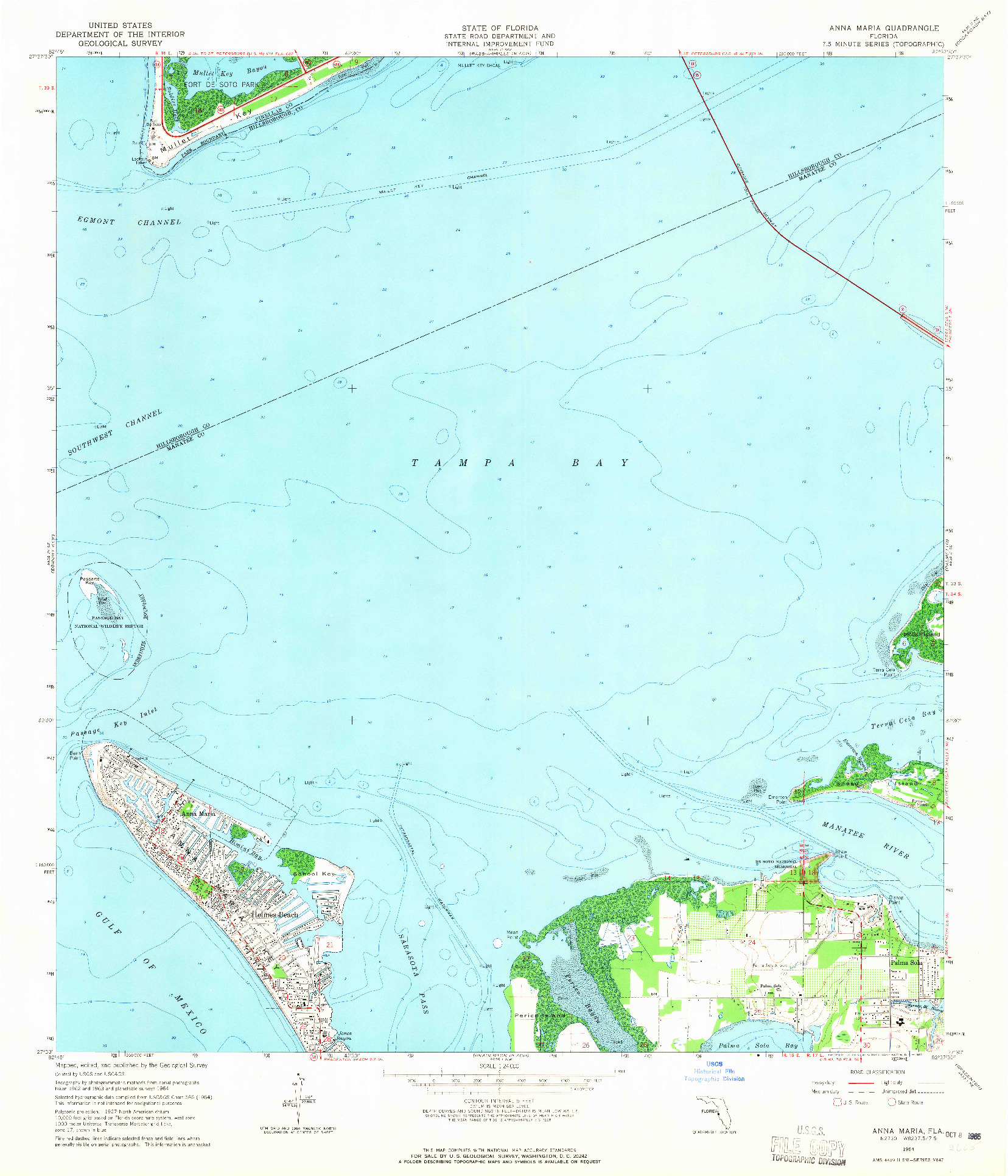 USGS 1:24000-SCALE QUADRANGLE FOR ANNA MARIA, FL 1964