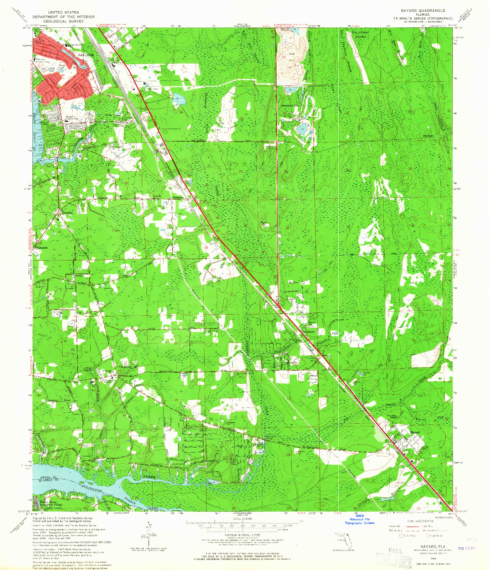 USGS 1:24000-SCALE QUADRANGLE FOR BAYARD, FL 1964