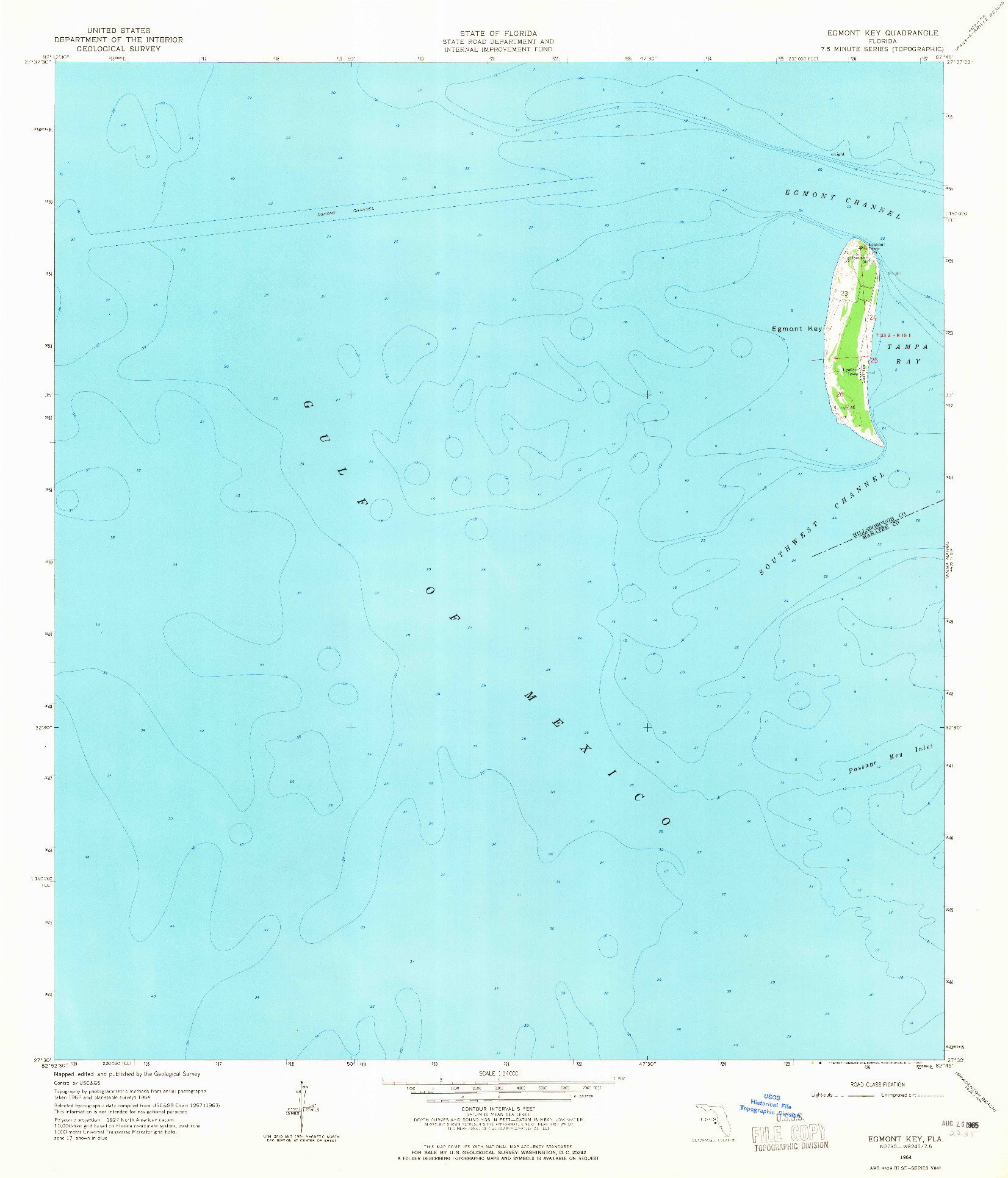 USGS 1:24000-SCALE QUADRANGLE FOR EGMONT KEY, FL 1964