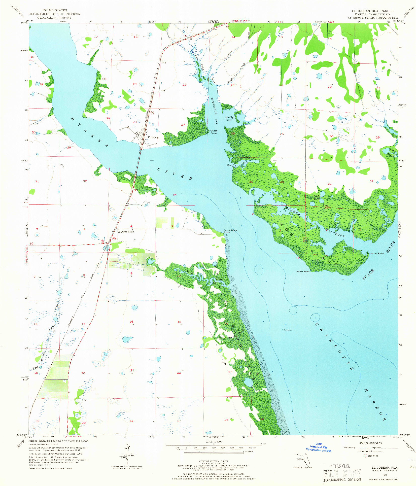 USGS 1:24000-SCALE QUADRANGLE FOR EL JOBEAN, FL 1957